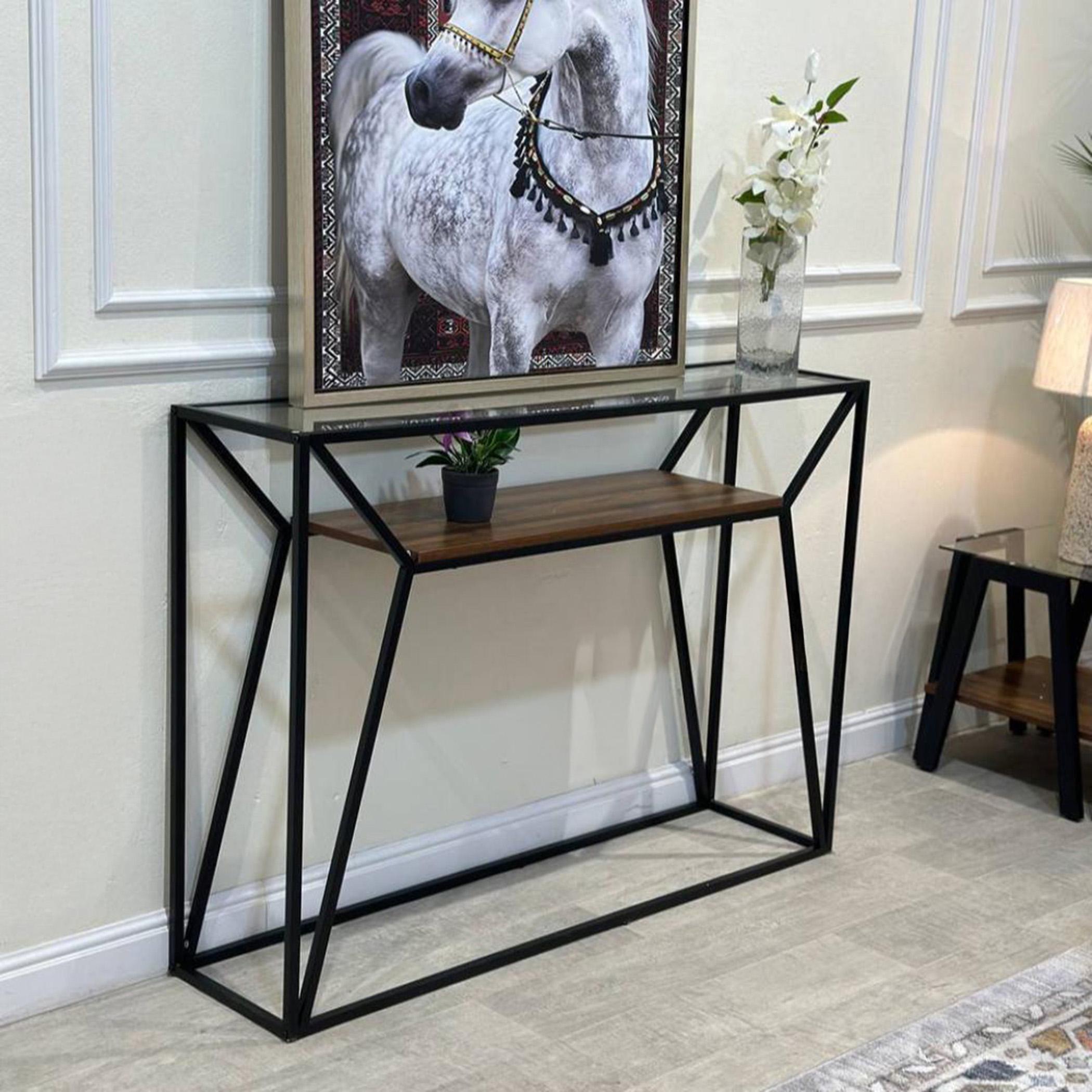 Glass Top 2-Tier Console Table-furniture-livingroom-consoletablesandmirrors-image-2