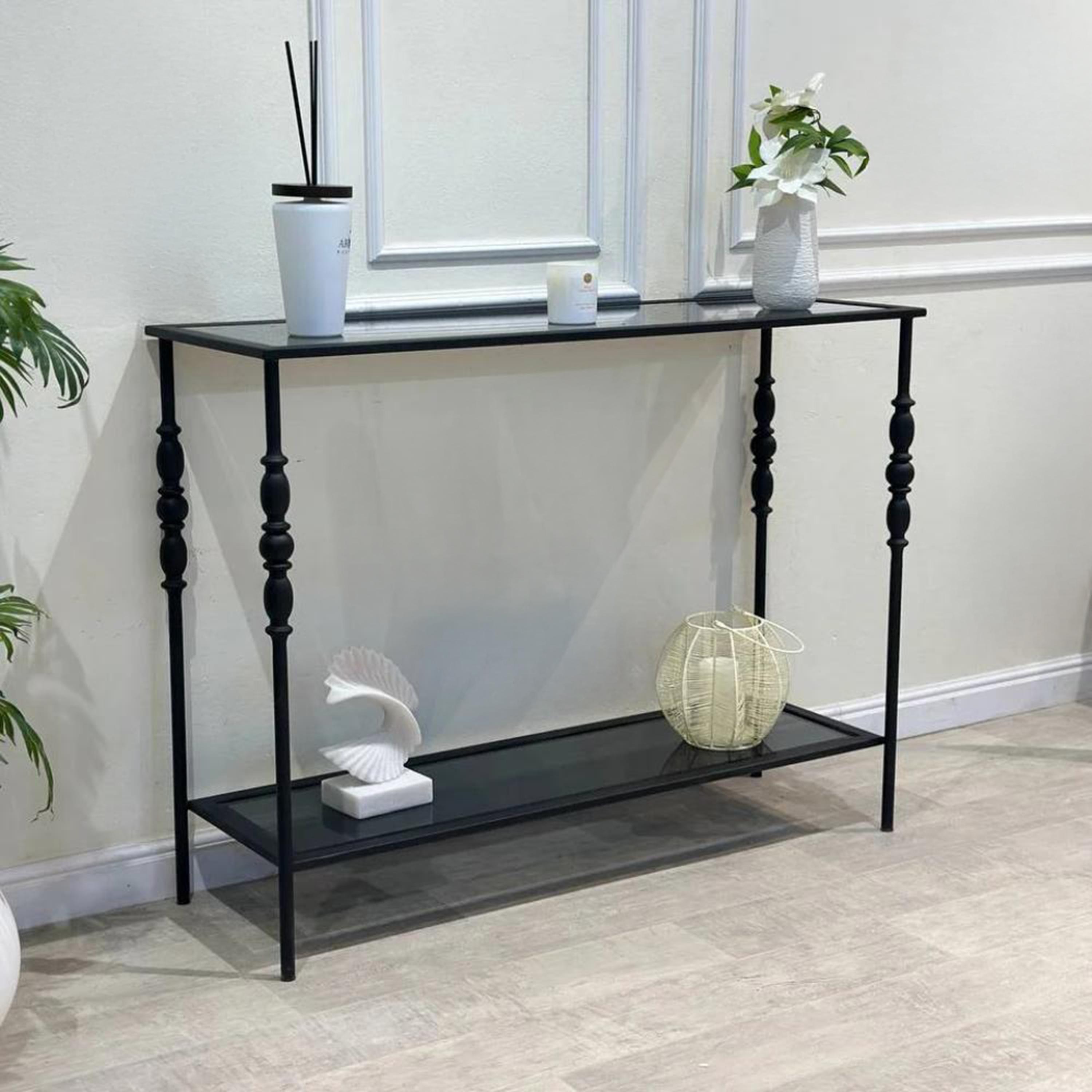 Glass Top 2-Tier Console Table-furniture-livingroom-consoletablesandmirrors-image-2