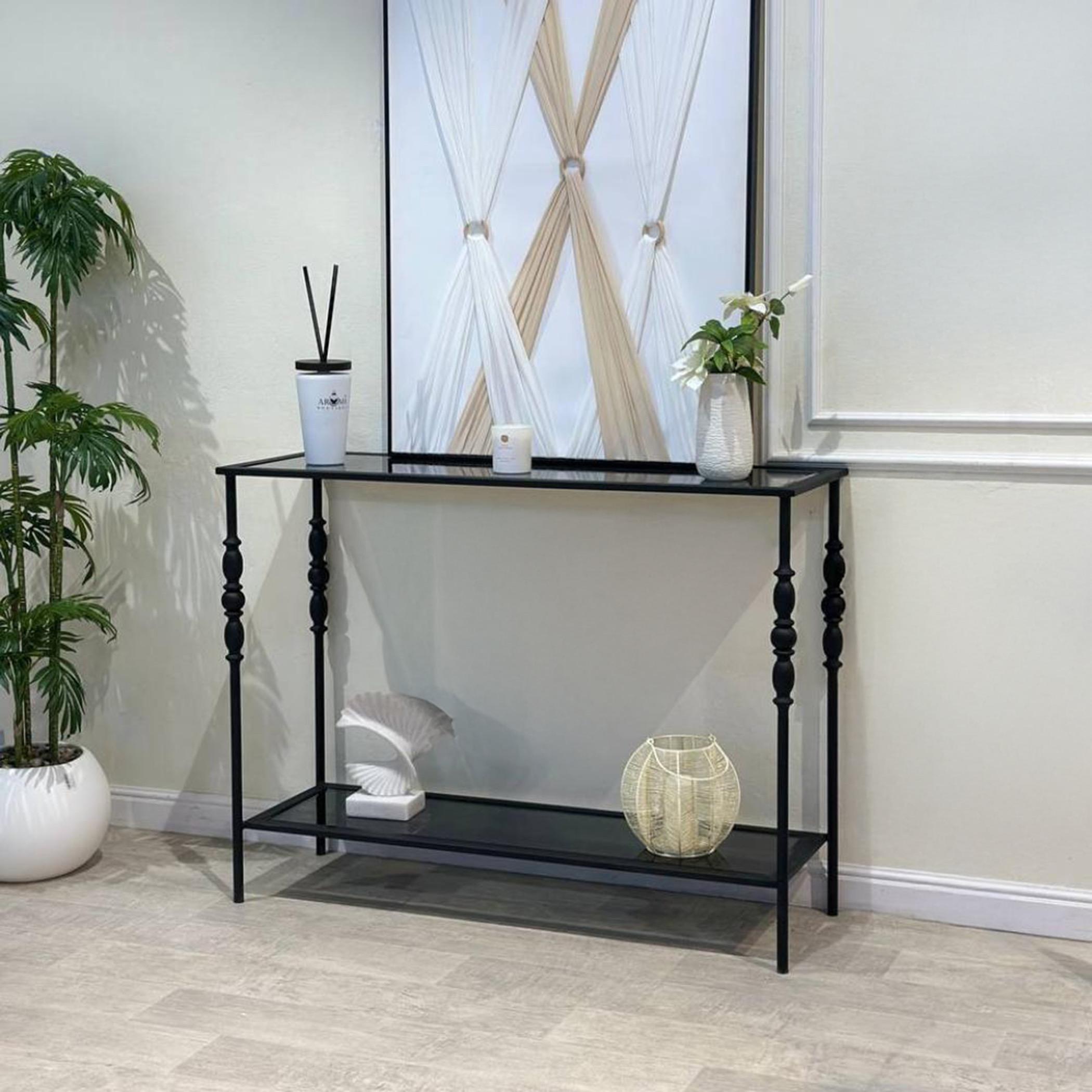 Glass Top 2-Tier Console Table-furniture-livingroom-consoletablesandmirrors-image-3