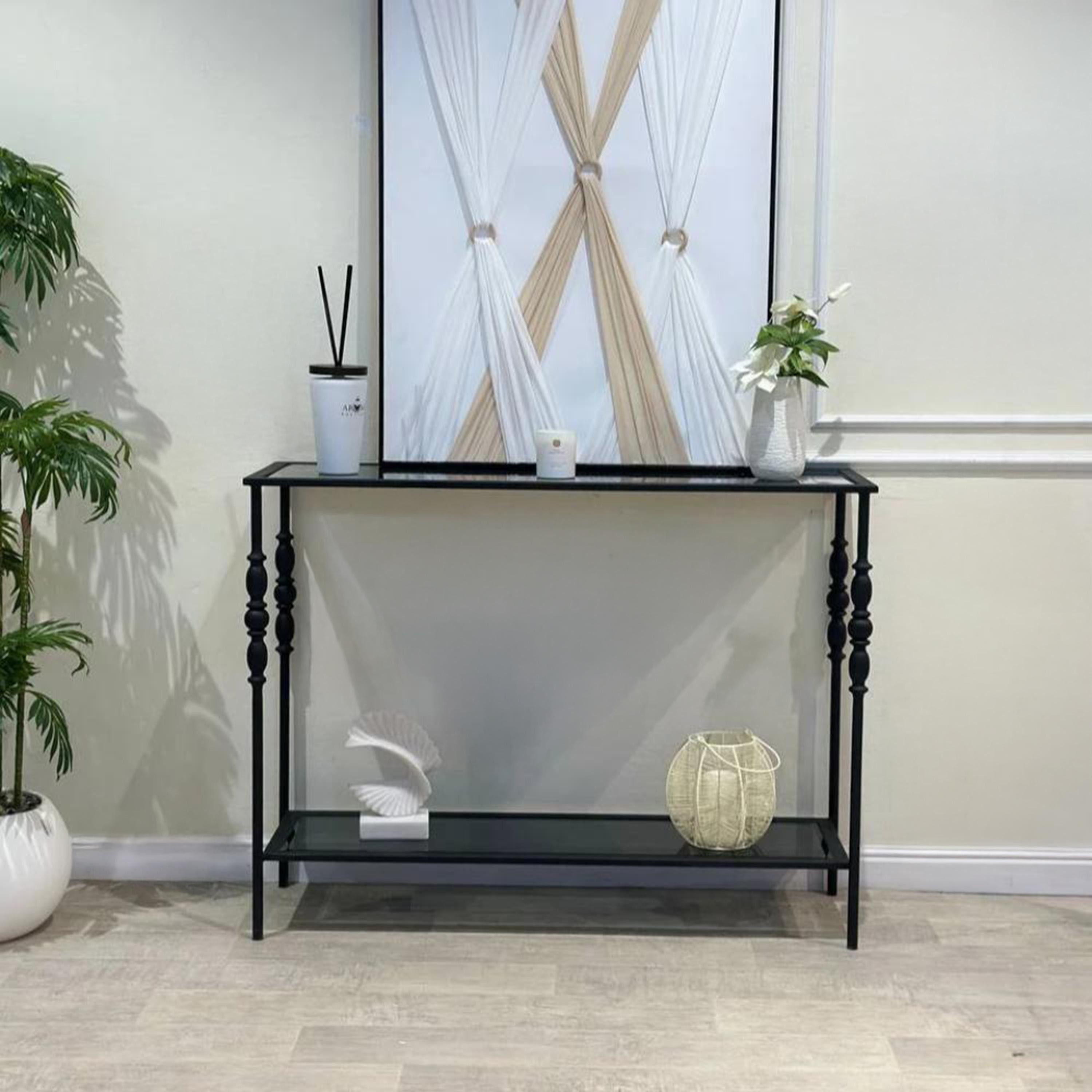 Glass Top 2-Tier Console Table-furniture-livingroom-consoletablesandmirrors-image-4