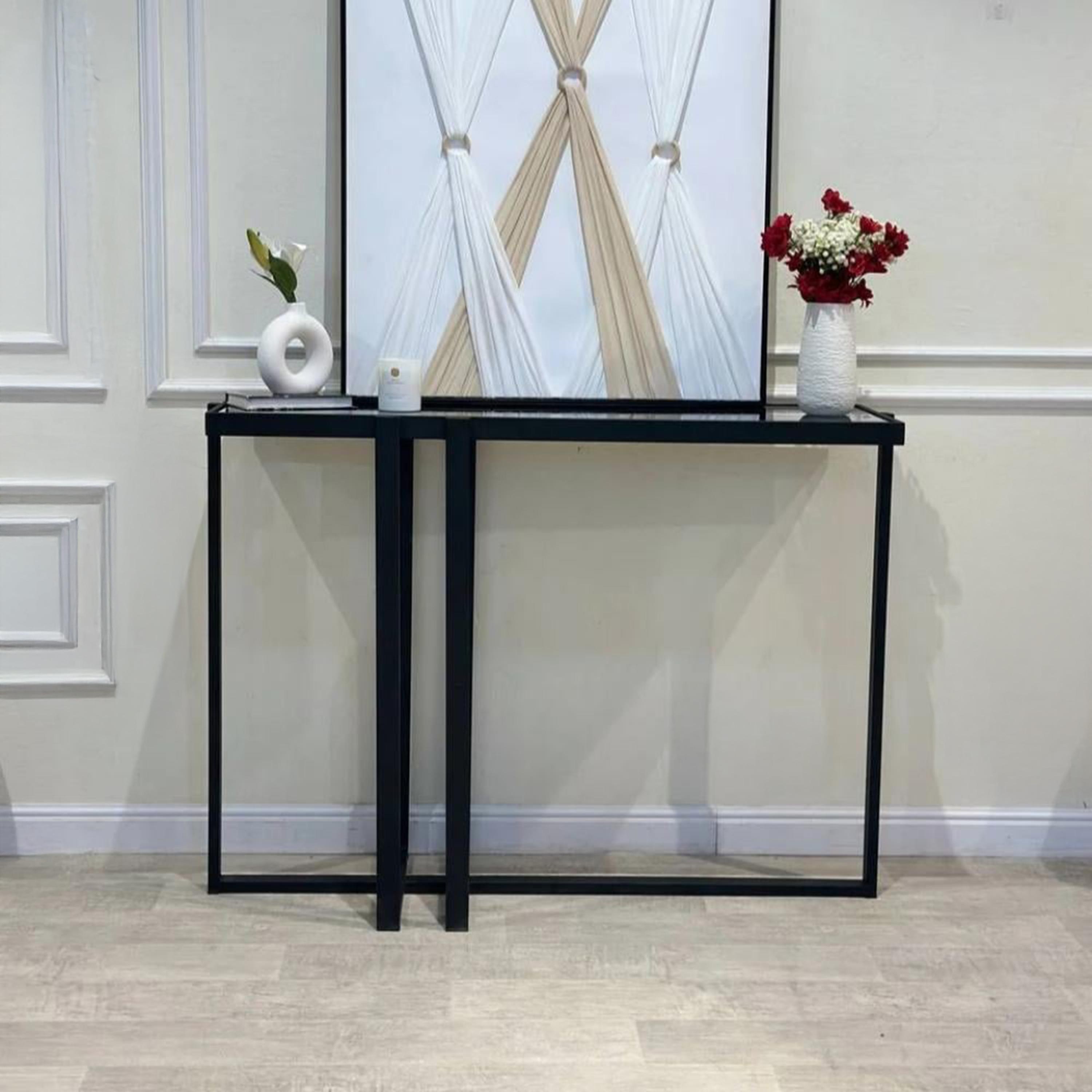 Glass Top Console Table - 122x40x90 cms-furniture-livingroom-consoletablesandmirrors-image-4