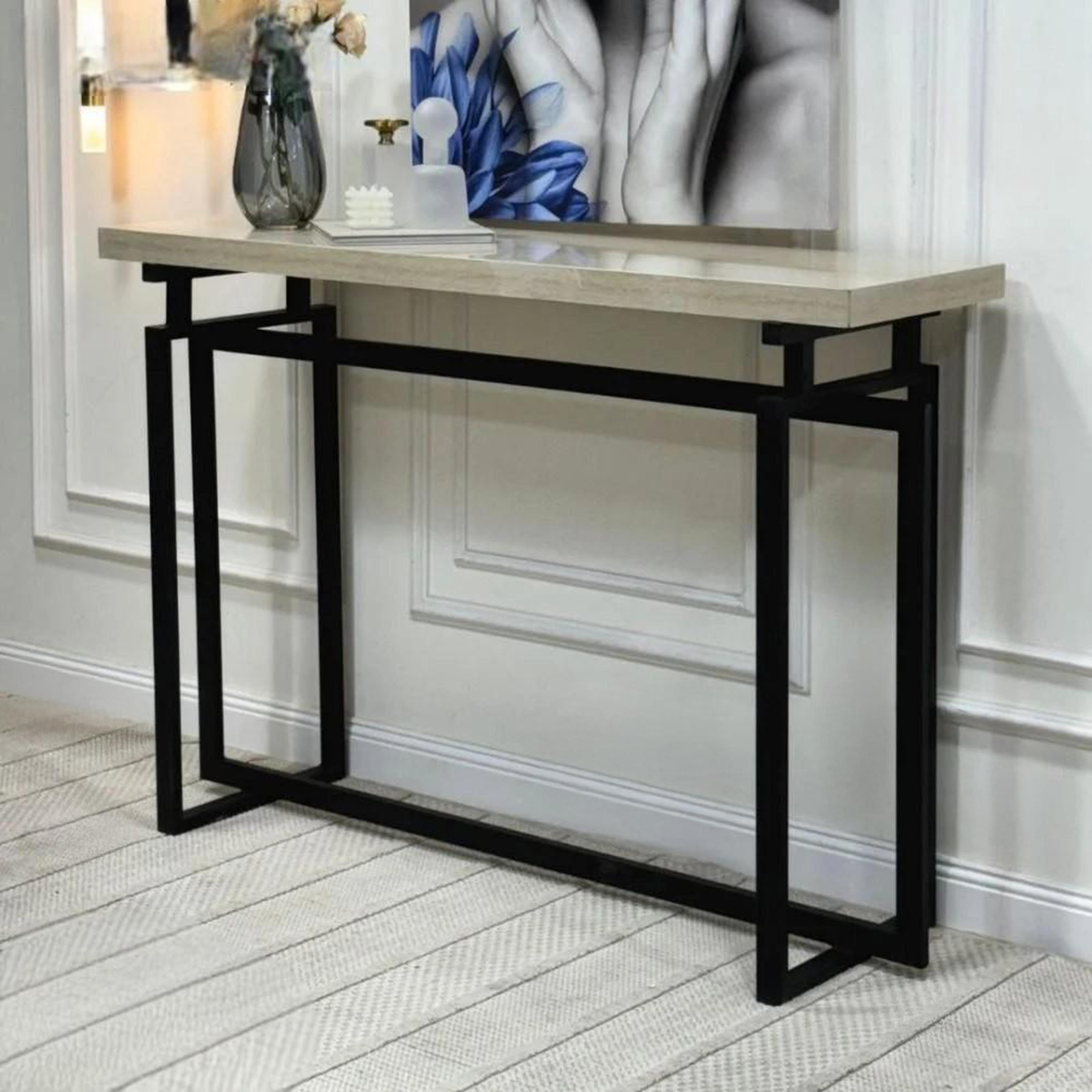 Marble Top Console Table - 140x40x100 cms-furniture-livingroom-consoletablesandmirrors-image-2