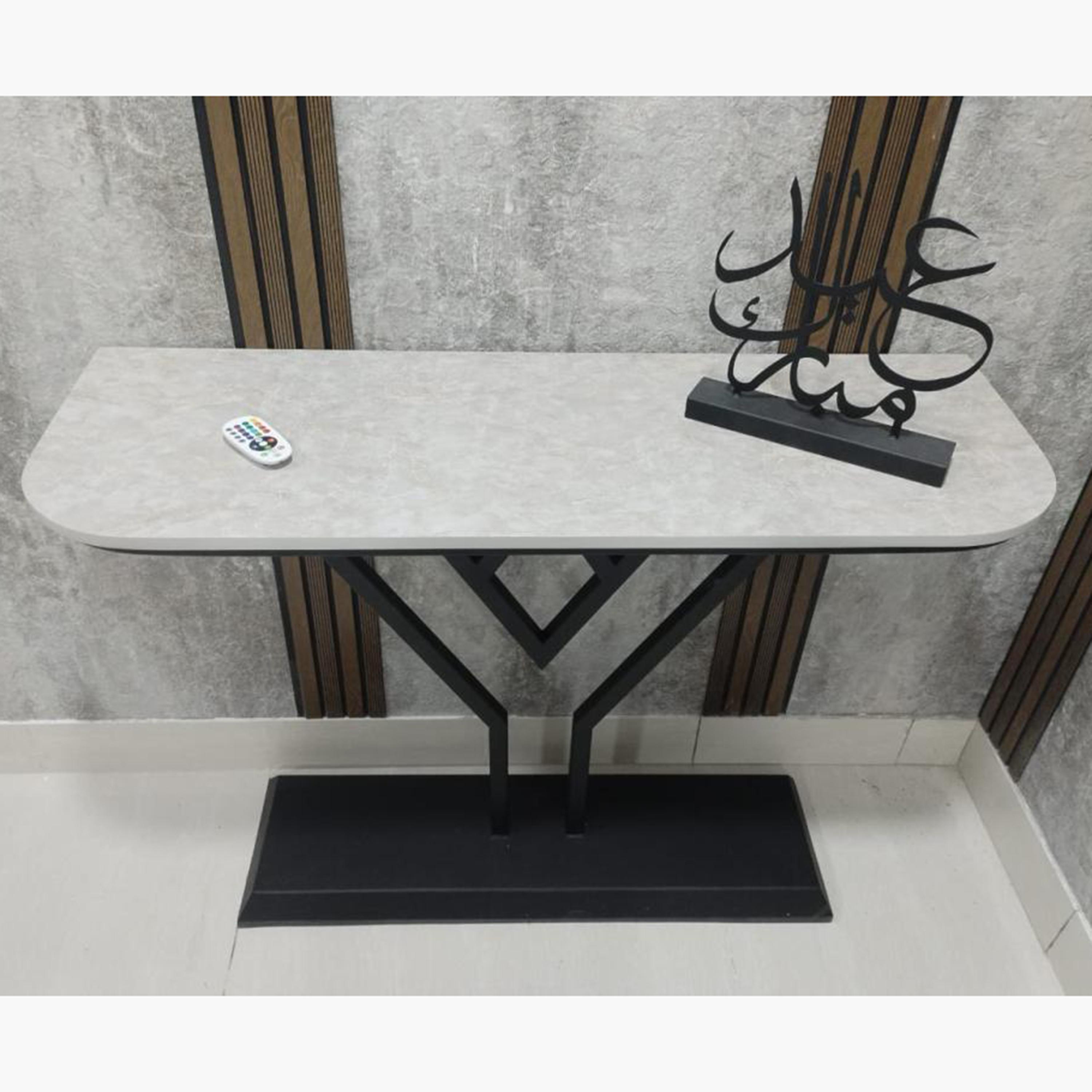 Wooden Top Console Table with Pedestal Base - 120x35x90 cms-furniture-livingroom-consoletablesandmirrors-image-4
