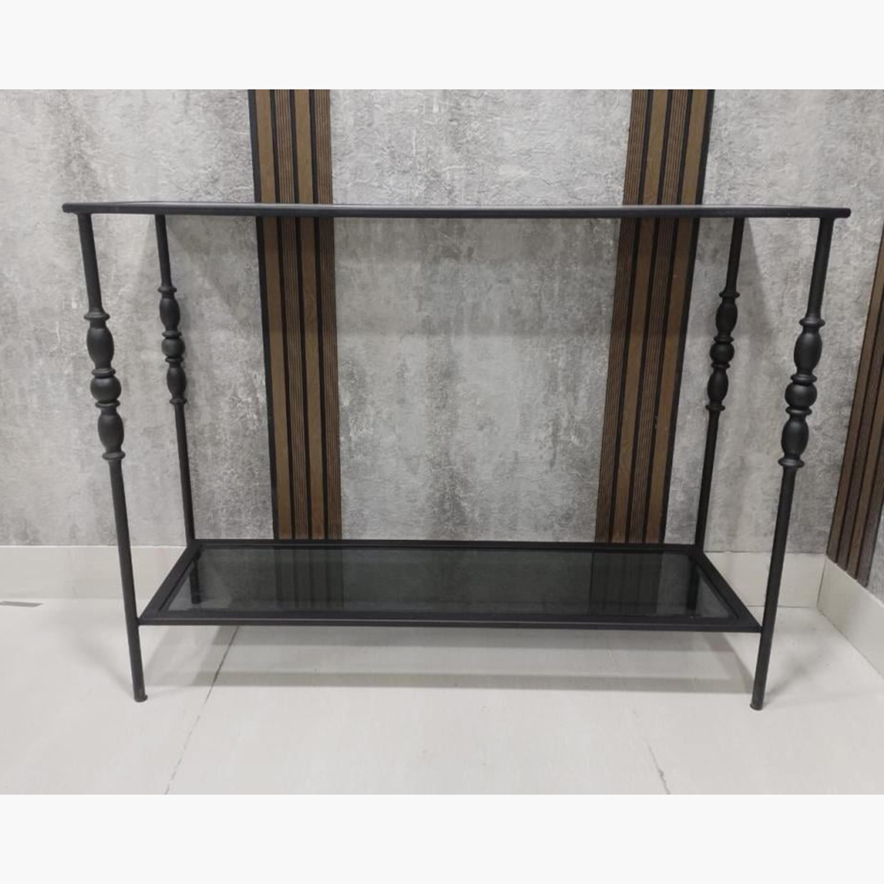 Glass Top 2-Tier Console Table - 120x35x90 cms-furniture-livingroom-consoletablesandmirrors-image-4