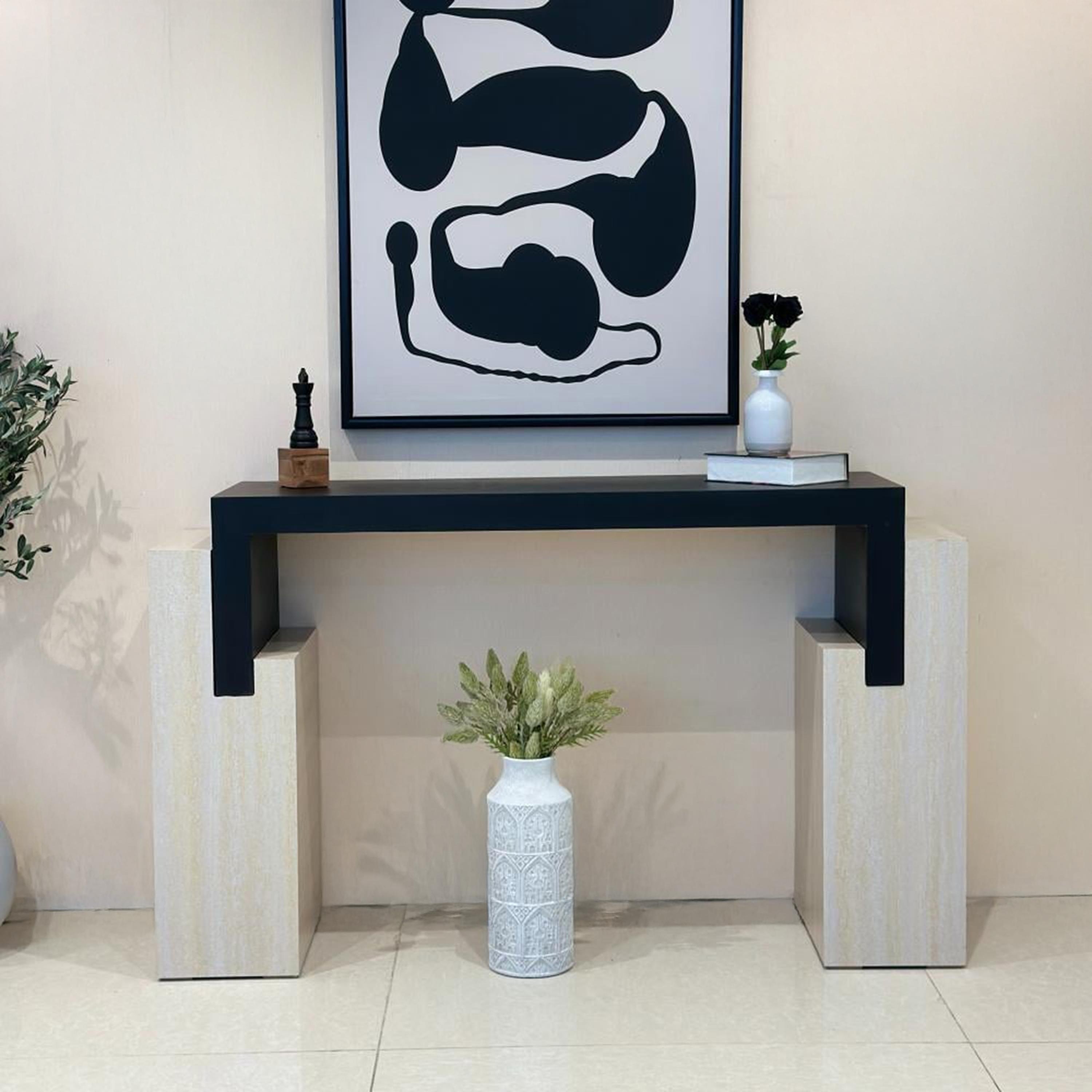 Wooden Top Console Table - 152x40x90 cms-furniture-livingroom-consoletablesandmirrors-image-1