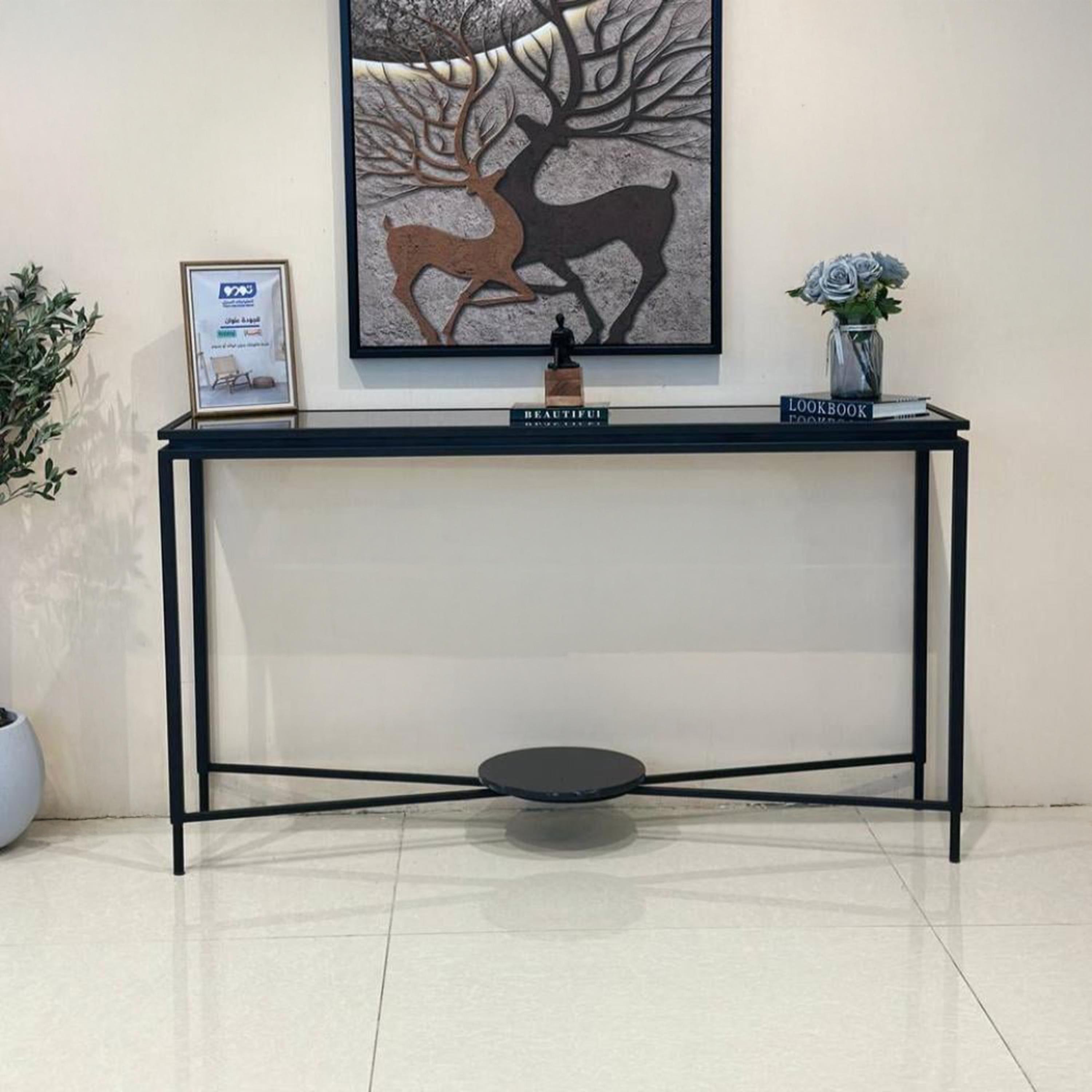 Glass Top Console Table - 160x40x90 cms-furniture-livingroom-consoletablesandmirrors-image-1
