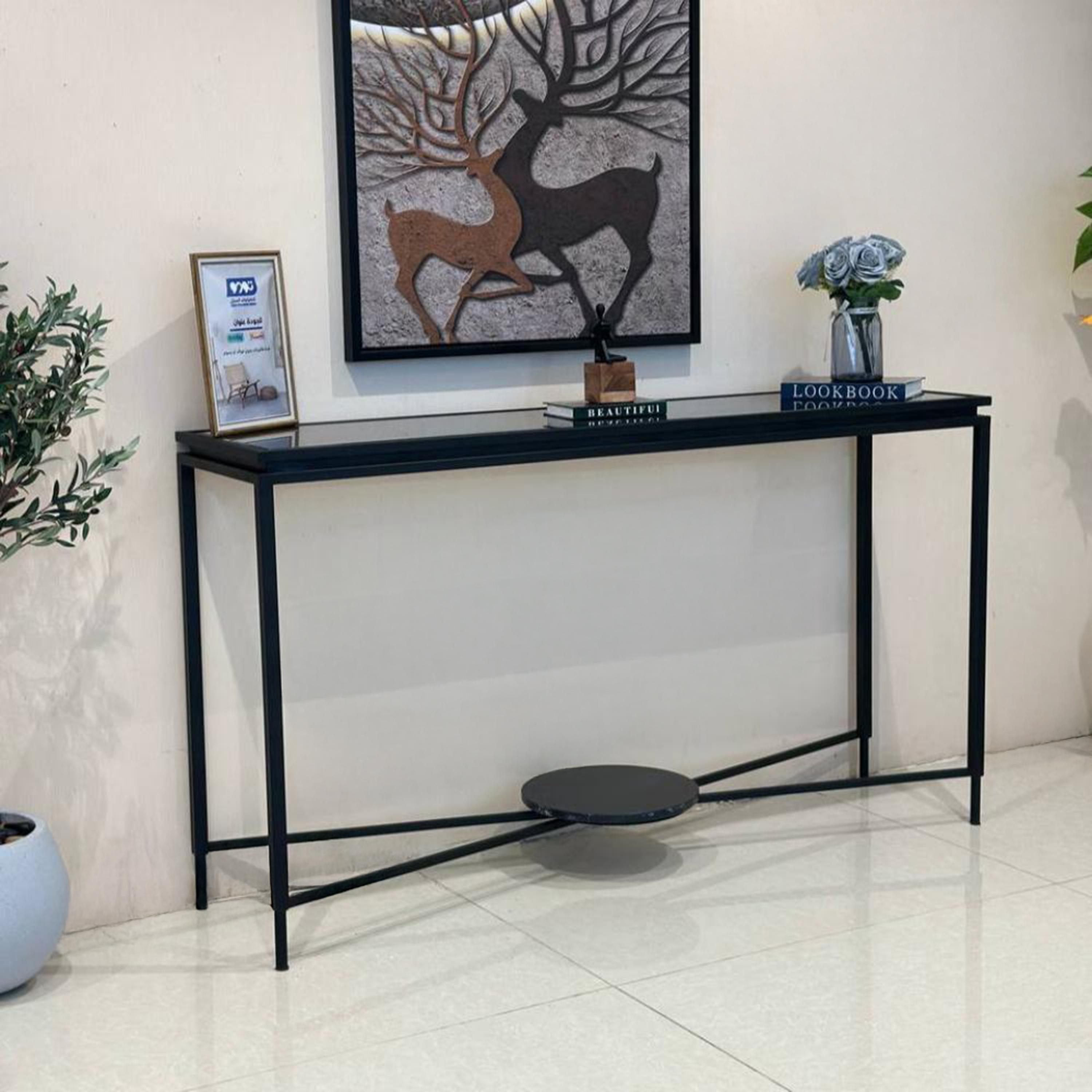 Glass Top Console Table - 160x40x90 cms-furniture-livingroom-consoletablesandmirrors-image-2
