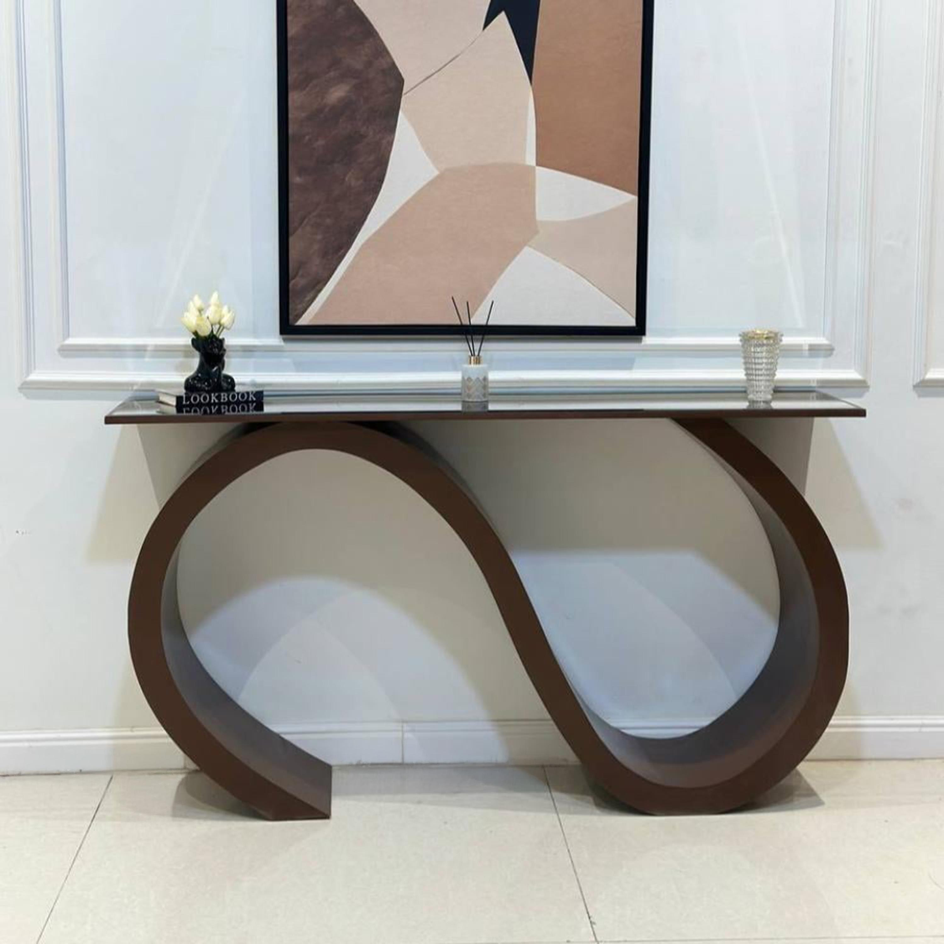 Glass Top Console Table - 160x40x90 cms-furniture-livingroom-consoletablesandmirrors-image-1