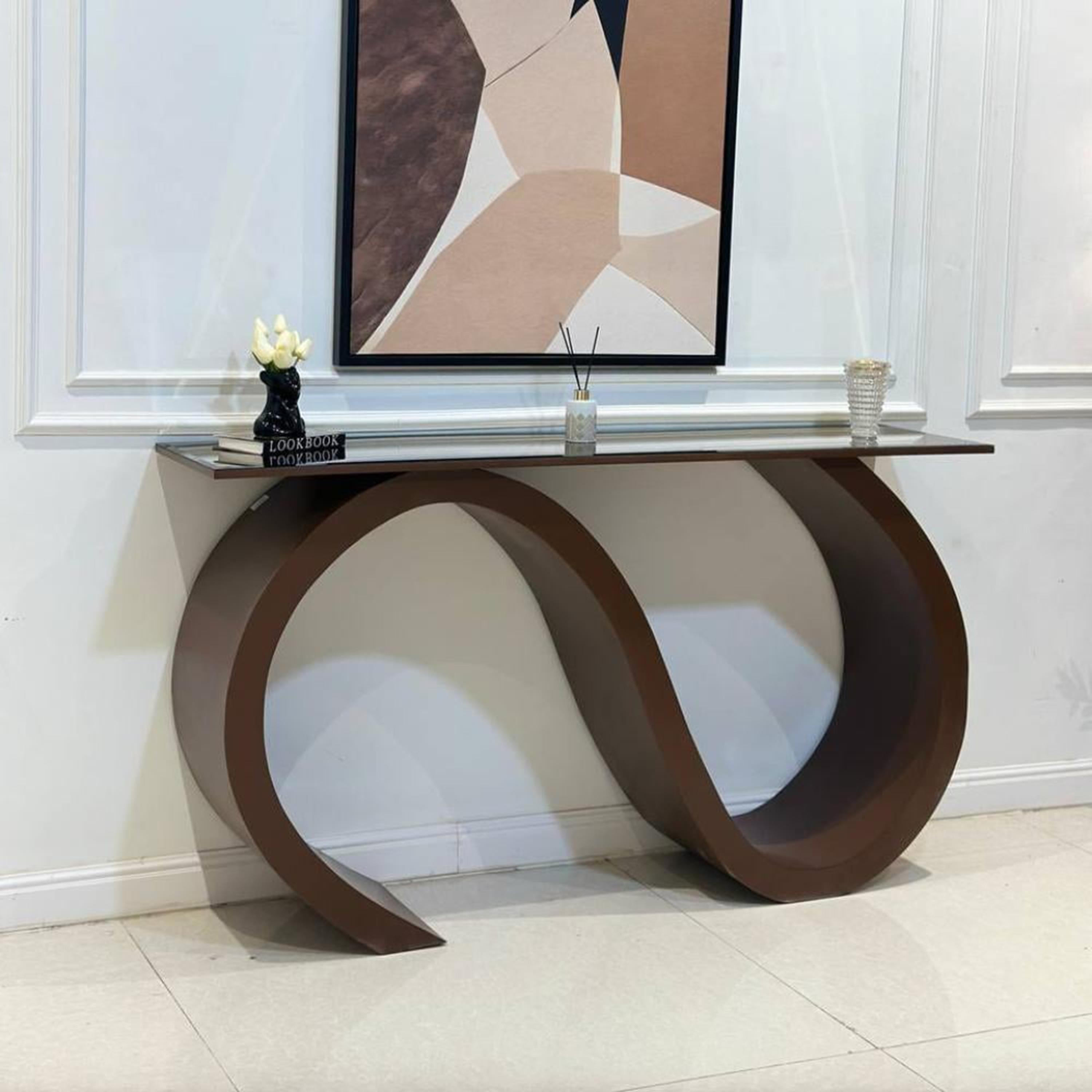 Glass Top Console Table - 160x40x90 cms-furniture-livingroom-consoletablesandmirrors-image-2