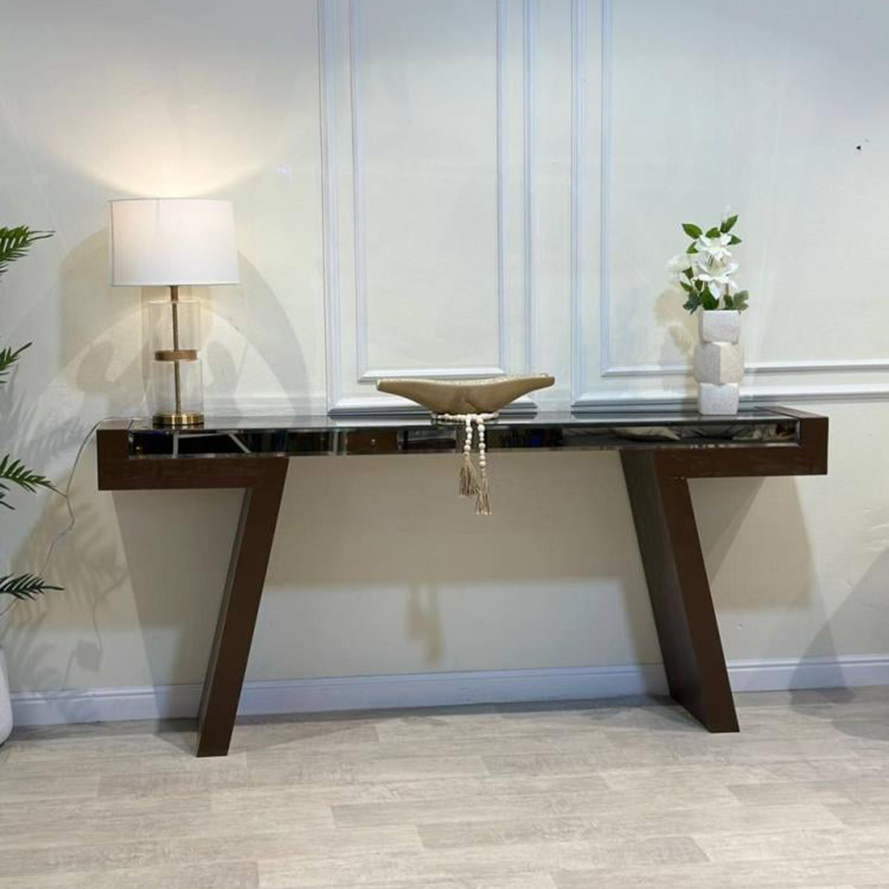 Glass Top Console Table - 200x40x90 cms-furniture-livingroom-consoletablesandmirrors-image-1
