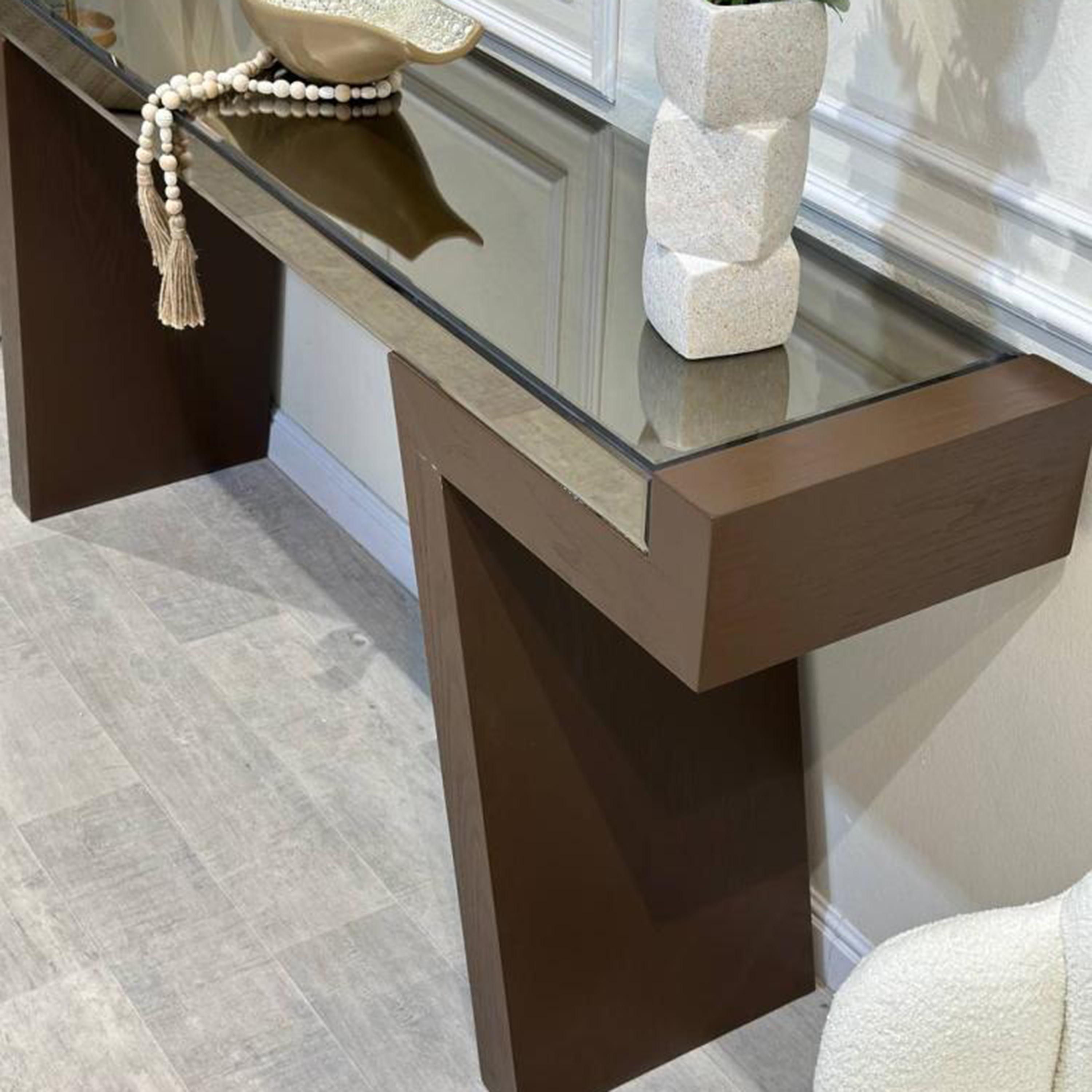 Glass Top Console Table - 200x40x90 cms-furniture-livingroom-consoletablesandmirrors-image-2