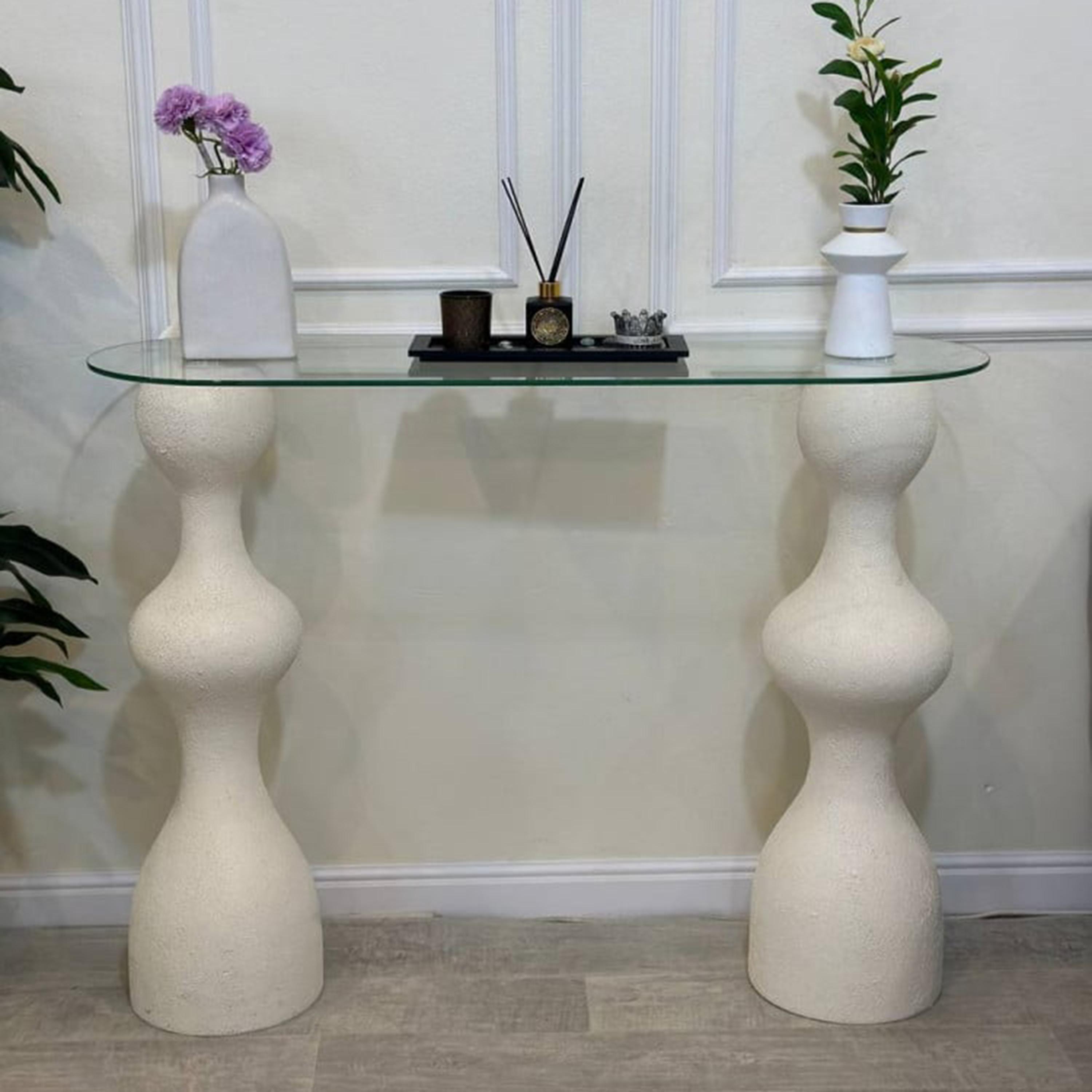Glass Top Console Table - 120x40x92 cms-furniture-livingroom-consoletablesandmirrors-image-1
