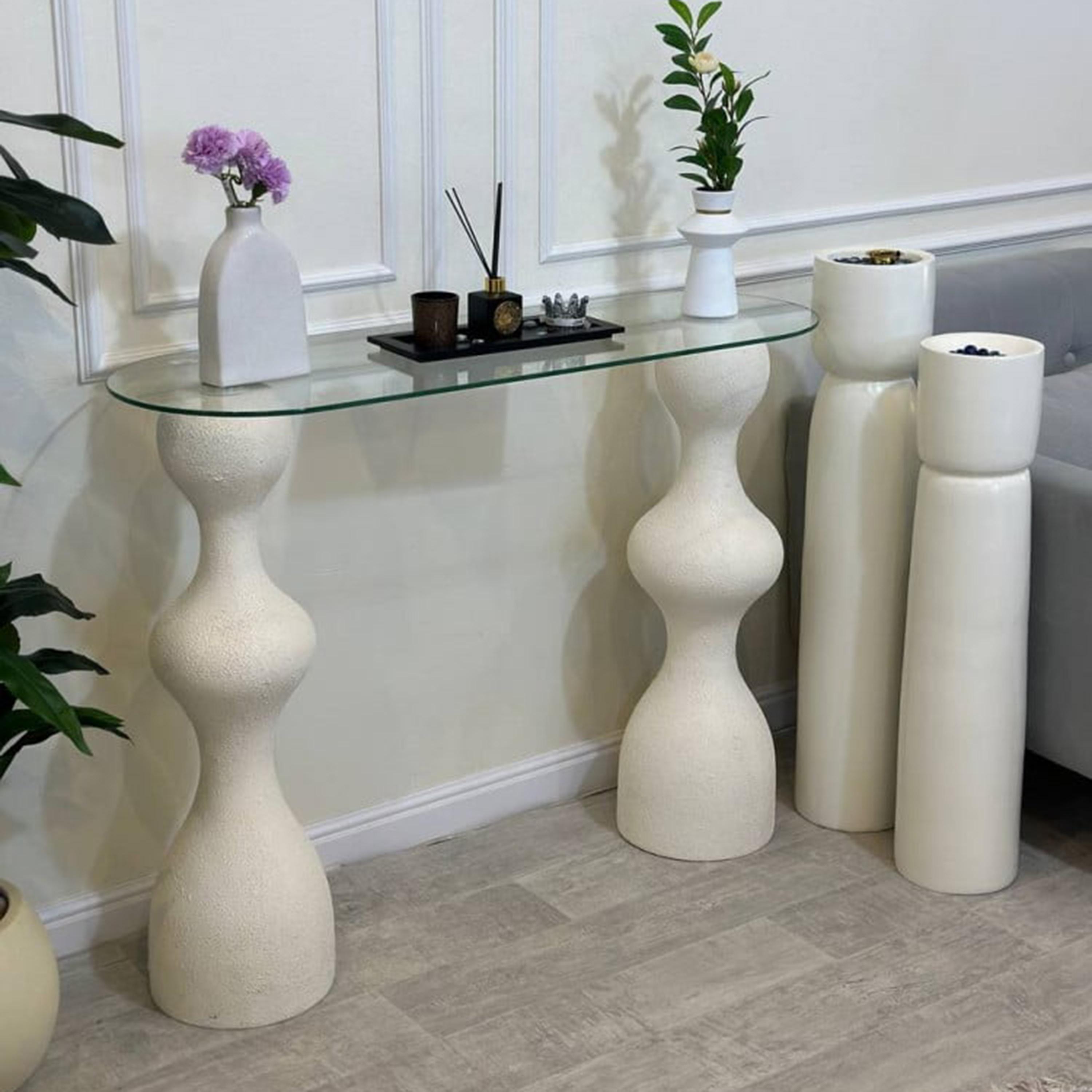 Glass Top Console Table - 120x40x92 cms-furniture-livingroom-consoletablesandmirrors-image-2