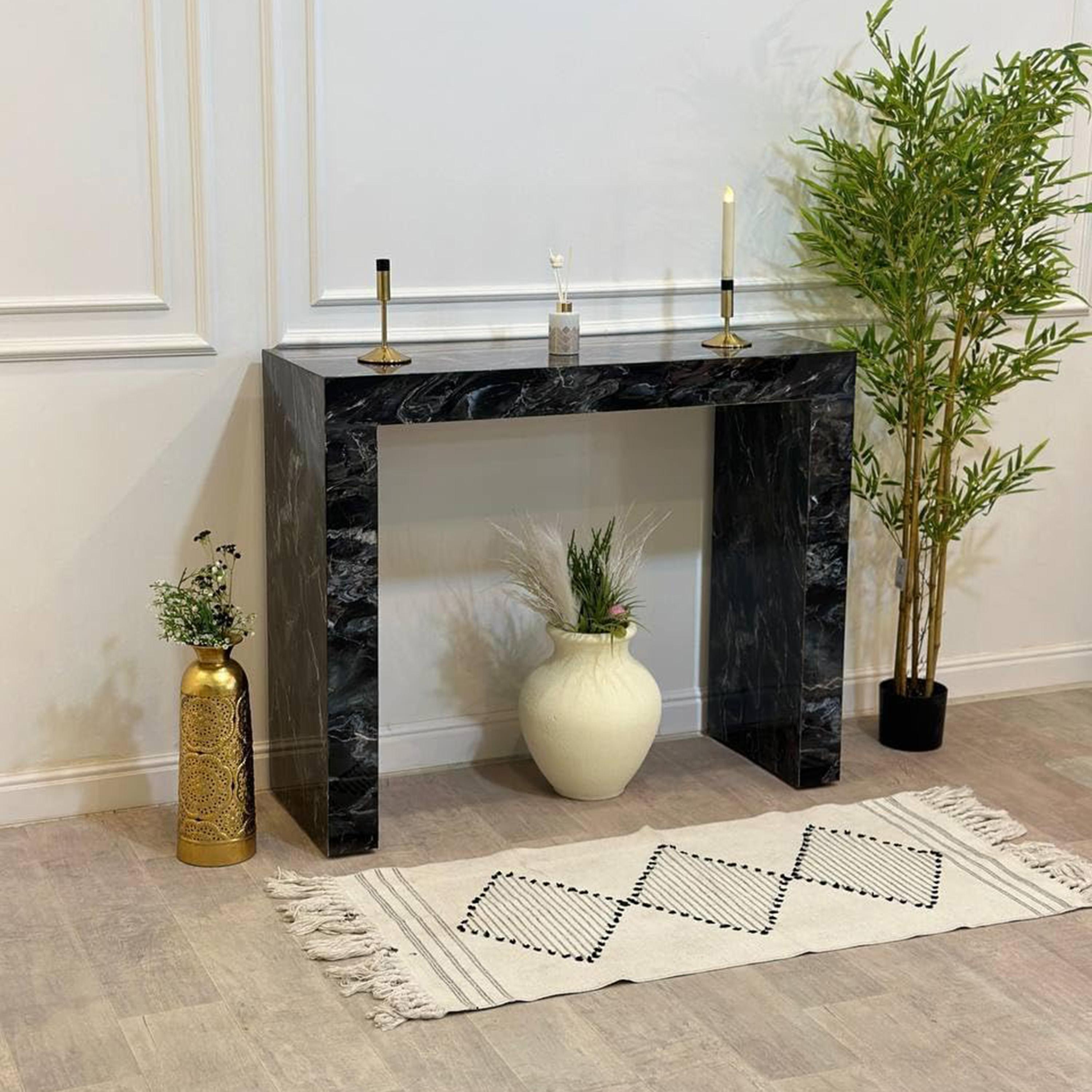 Wooden Top Console Table - 140x40x90 cms-furniture-livingroom-consoletablesandmirrors-image-1