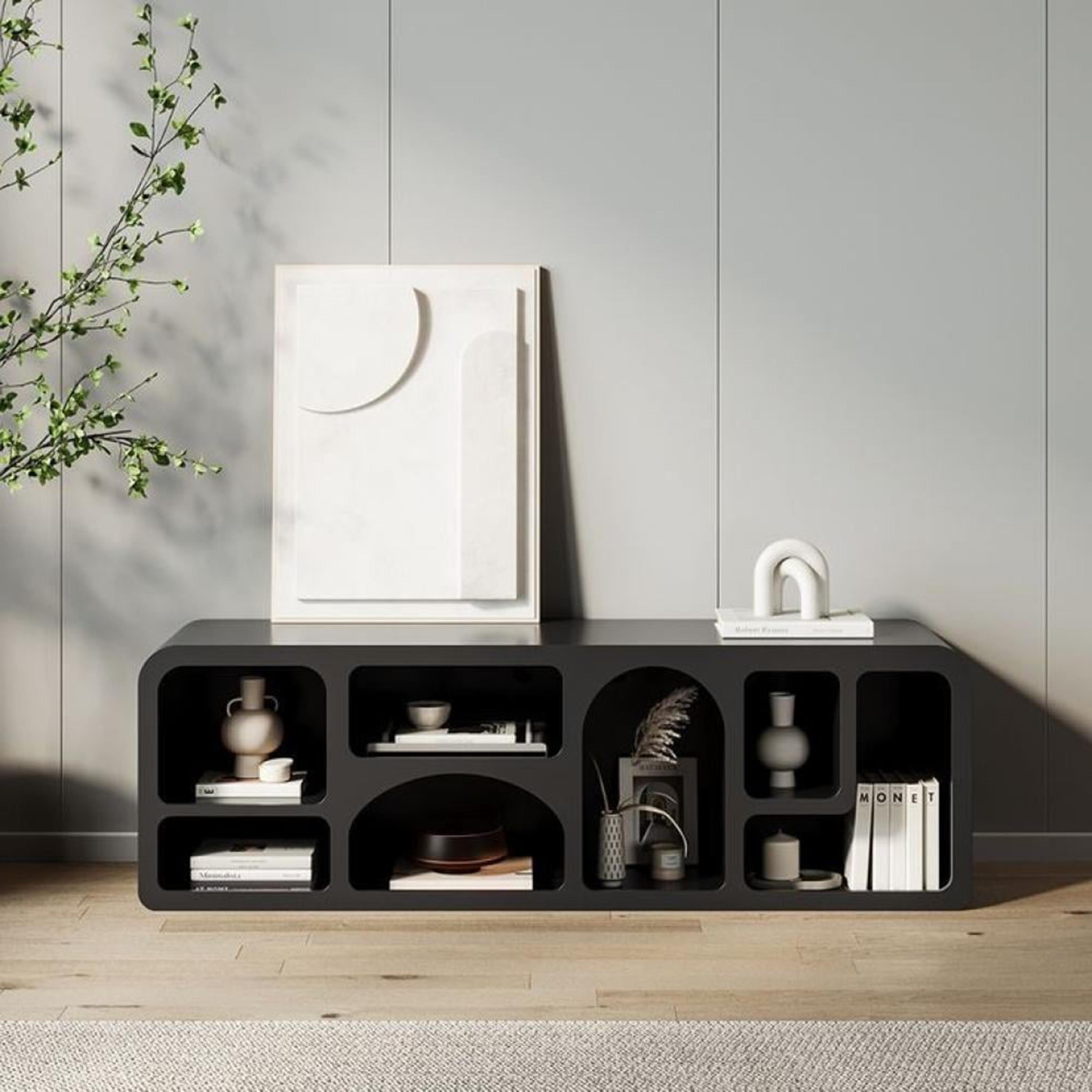 Wooden Display TV Stand - 180x40x60 cms-furniture-livingroom-consoletablesandmirrors-image-3