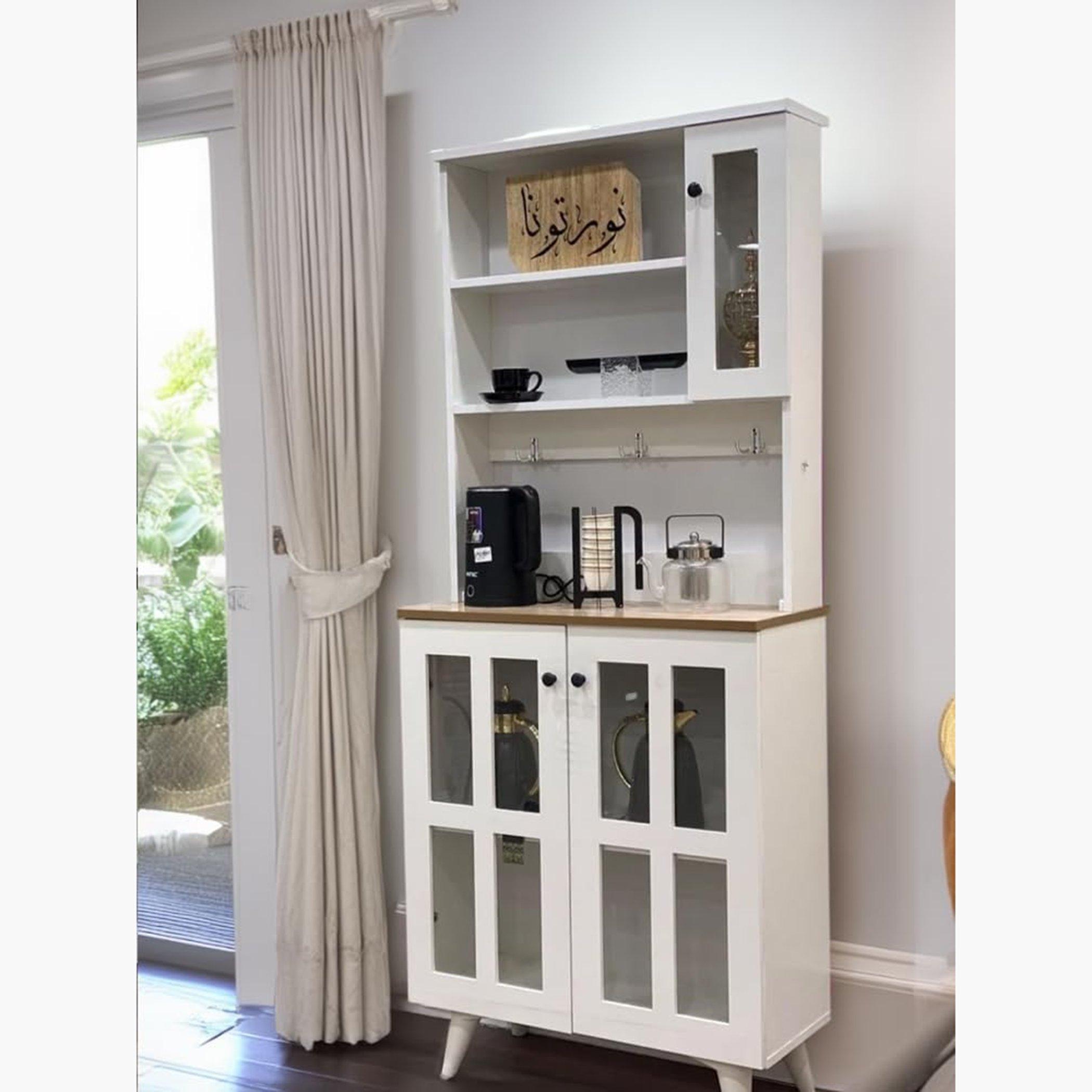 Coffee Corner with Wooden Shelf-furniture-livingroom-storageanddisplaycabinets-image-2