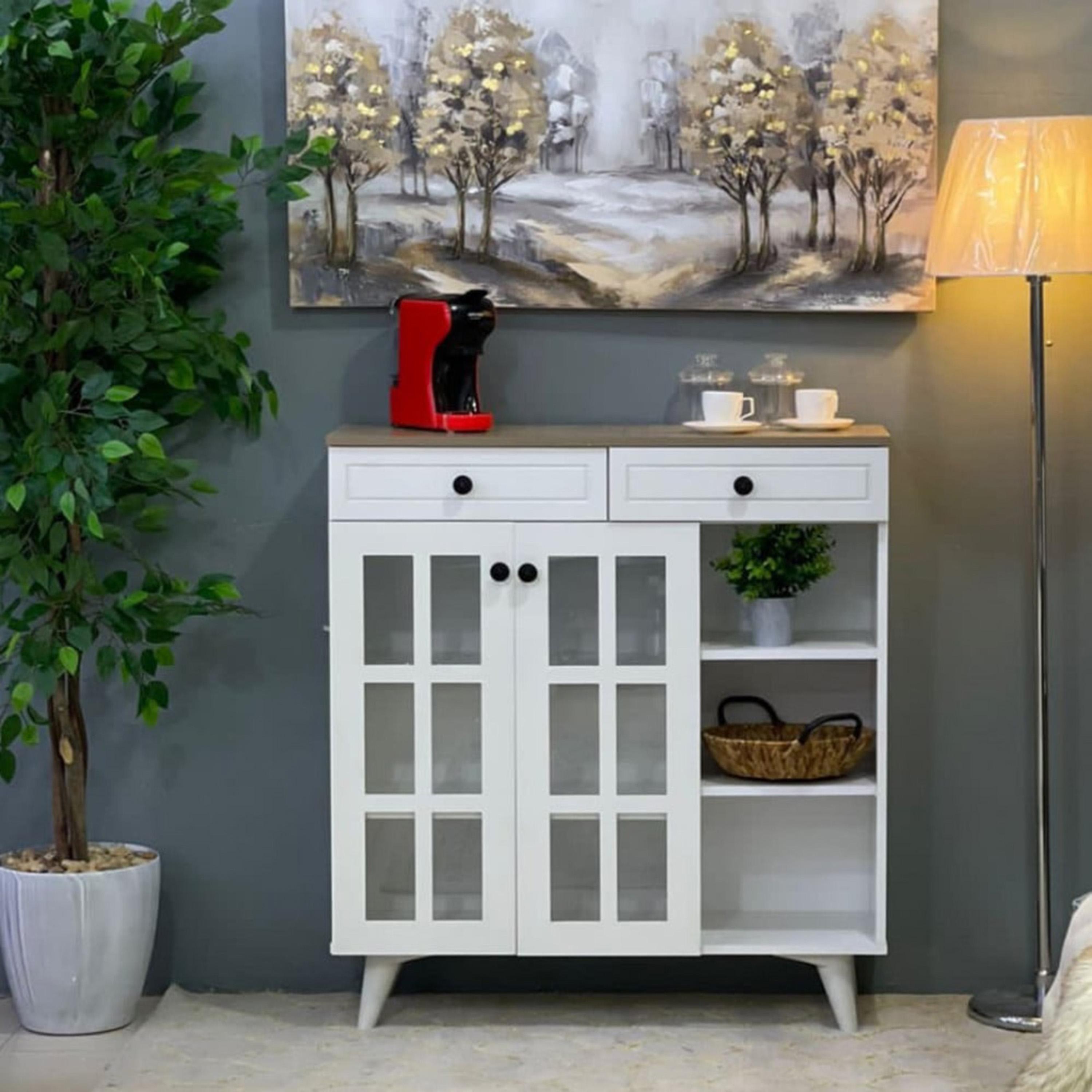Wooden Storage Cabinet - 100x33x100 cms-furniture-livingroom-storageanddisplaycabinets-image-1
