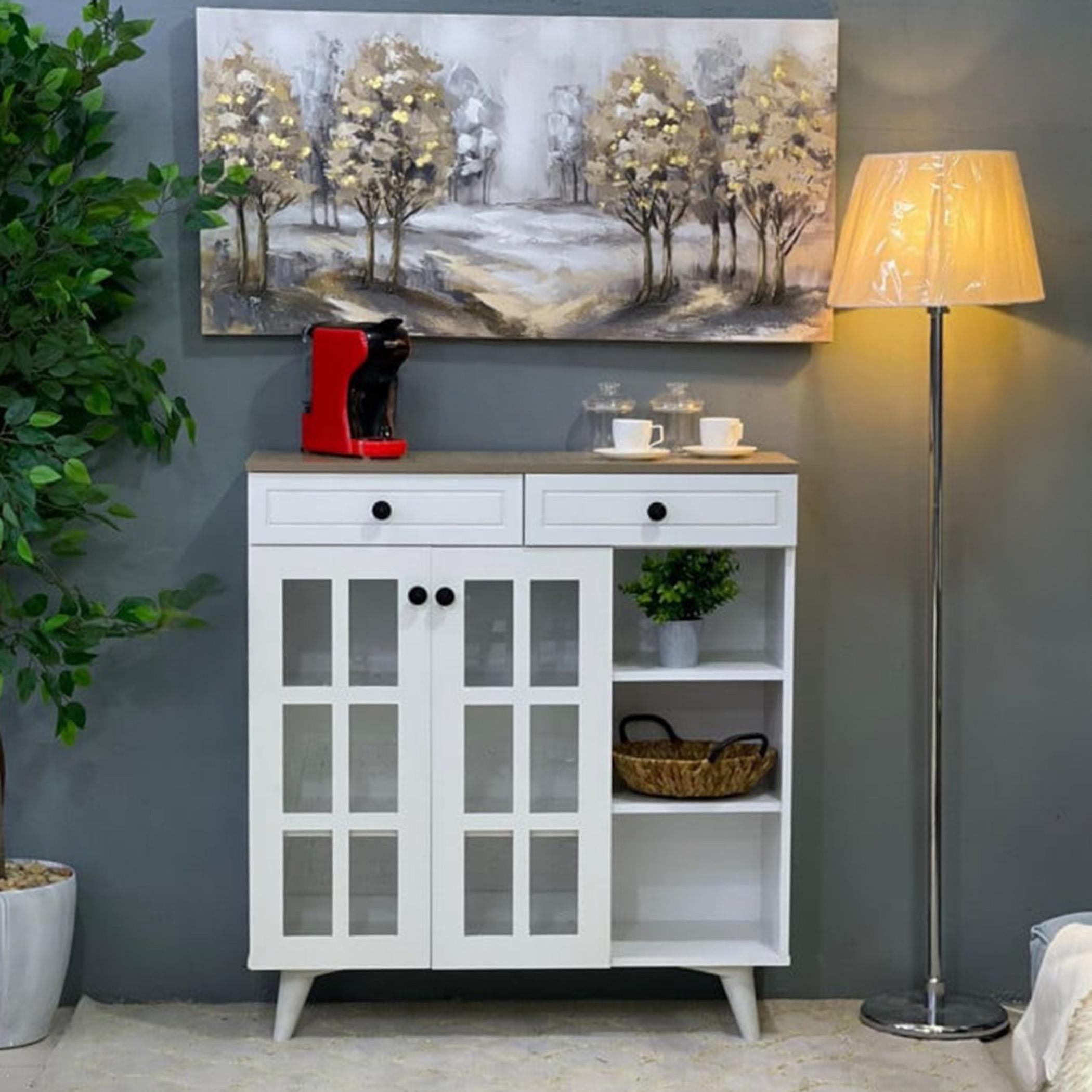 Wooden Storage Cabinet - 100x33x100 cms-furniture-livingroom-storageanddisplaycabinets-image-3