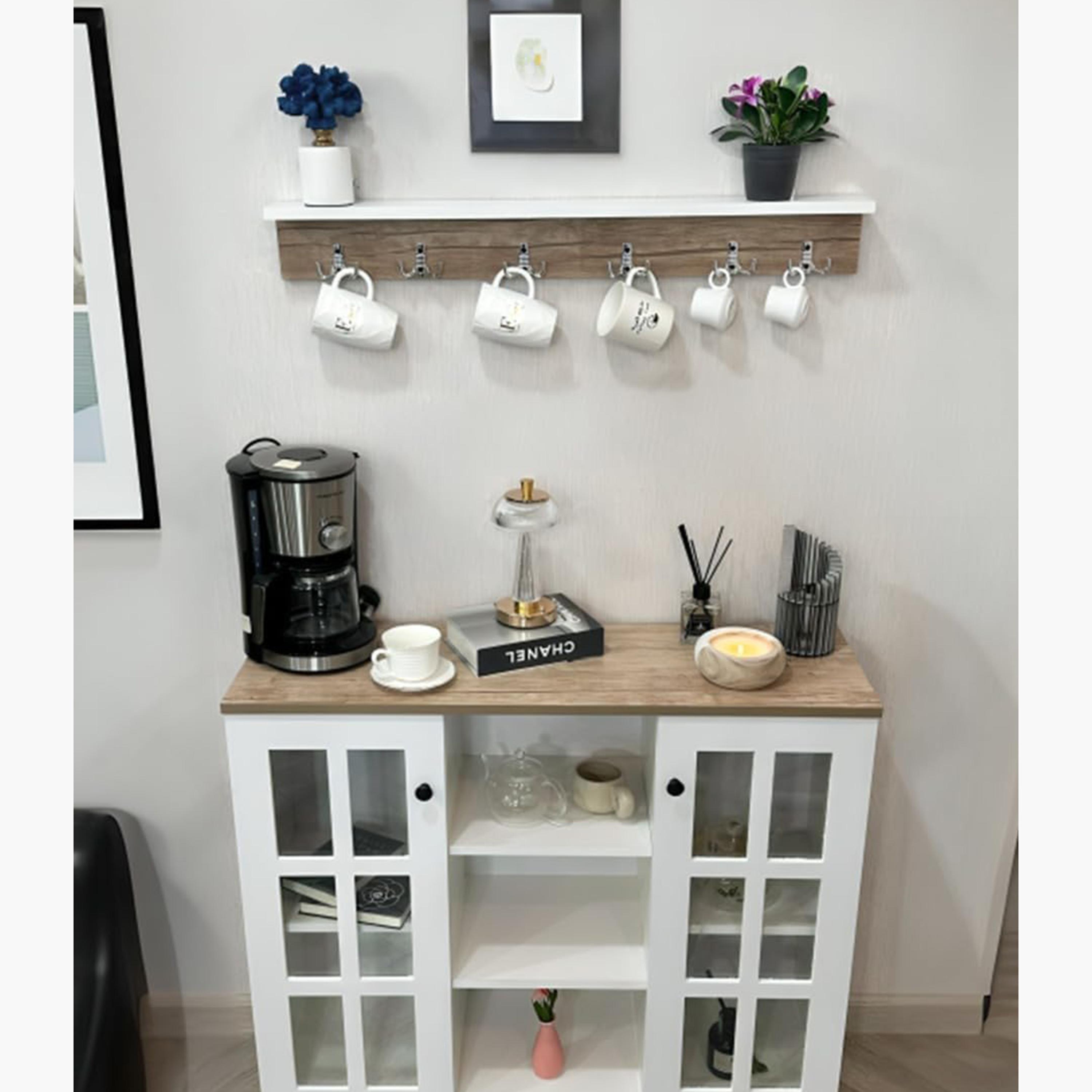 Wooden Storage Cabinet with Wall Shelf-furniture-livingroom-storageanddisplaycabinets-image-2