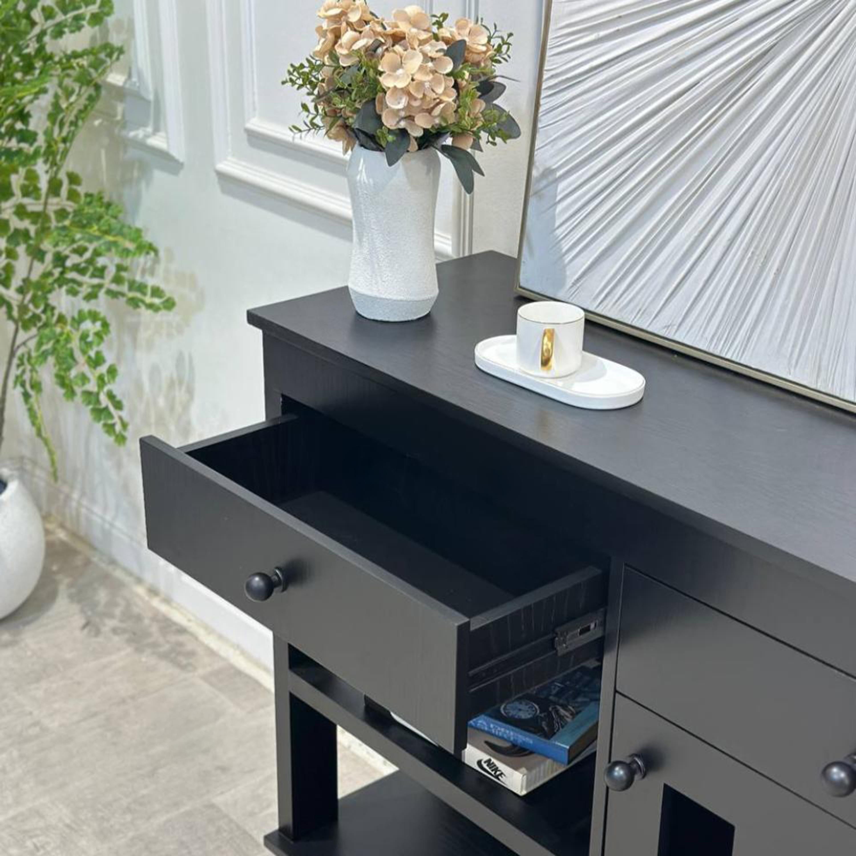 Wooden Storage Cabinet - 120x40x95 cms-furniture-livingroom-storageanddisplaycabinets-image-3
