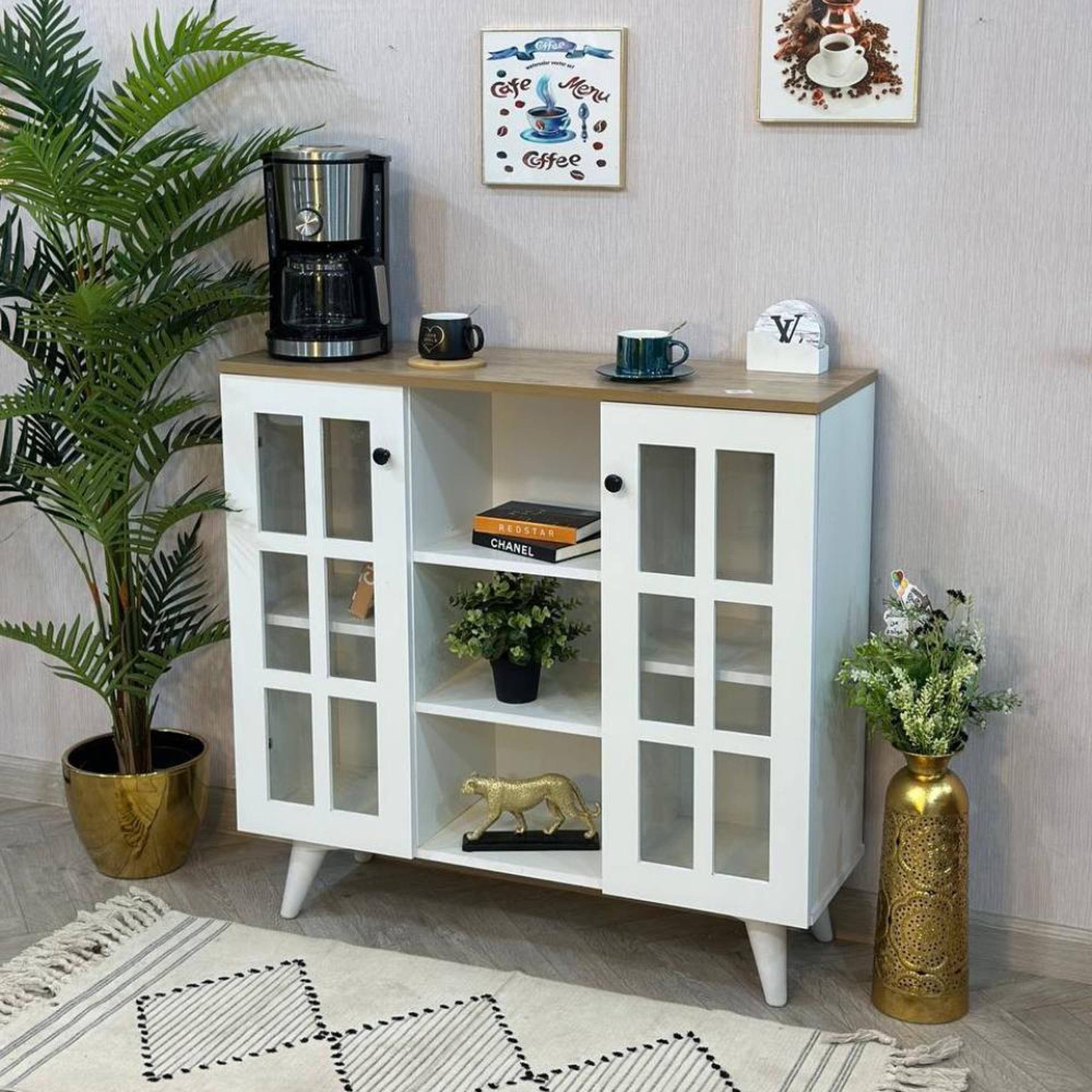 Wooden Storage Cabinet - 100x33x90 cms-furniture-livingroom-storageanddisplaycabinets-image-1