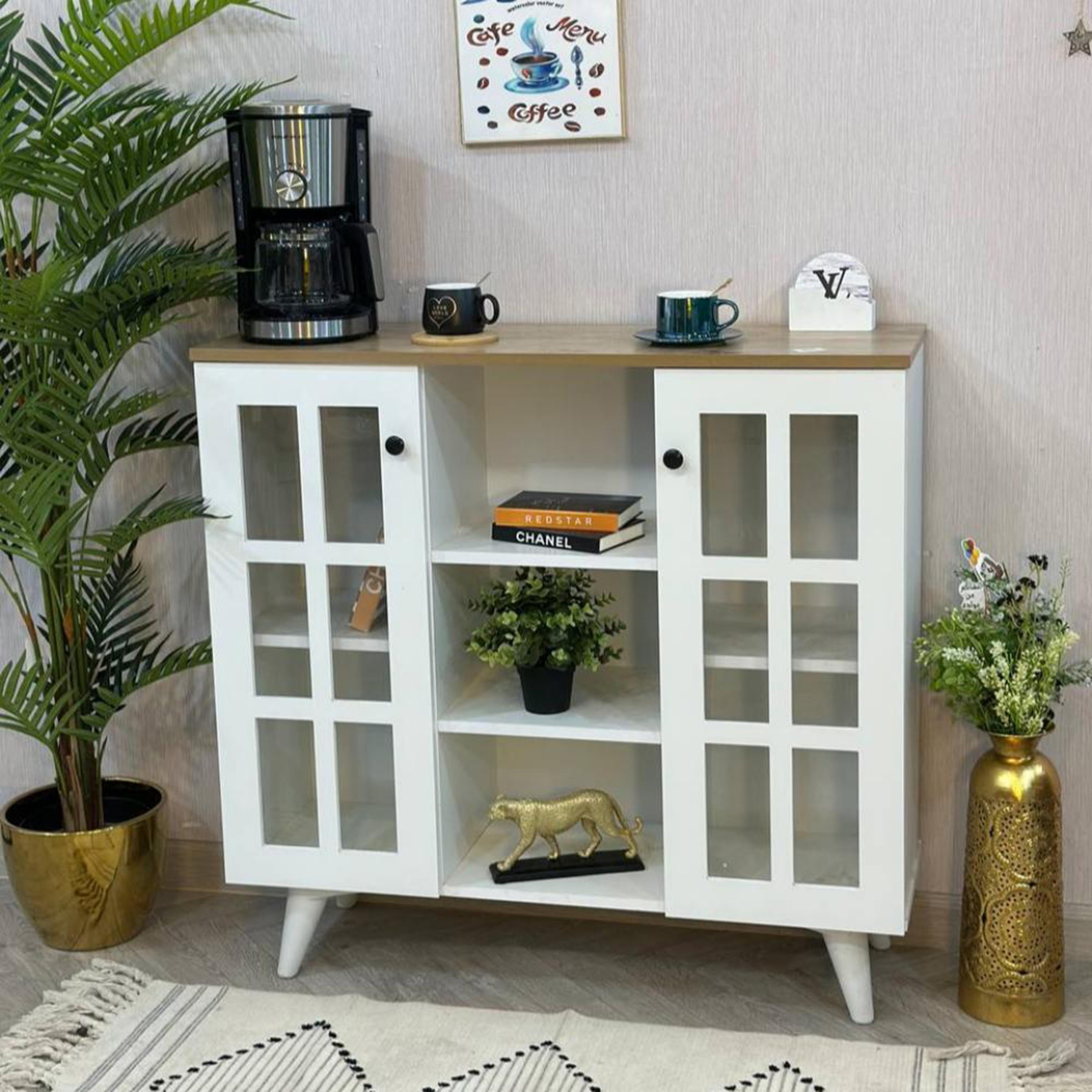 Wooden Storage Cabinet - 100x33x90 cms-furniture-livingroom-storageanddisplaycabinets-image-2