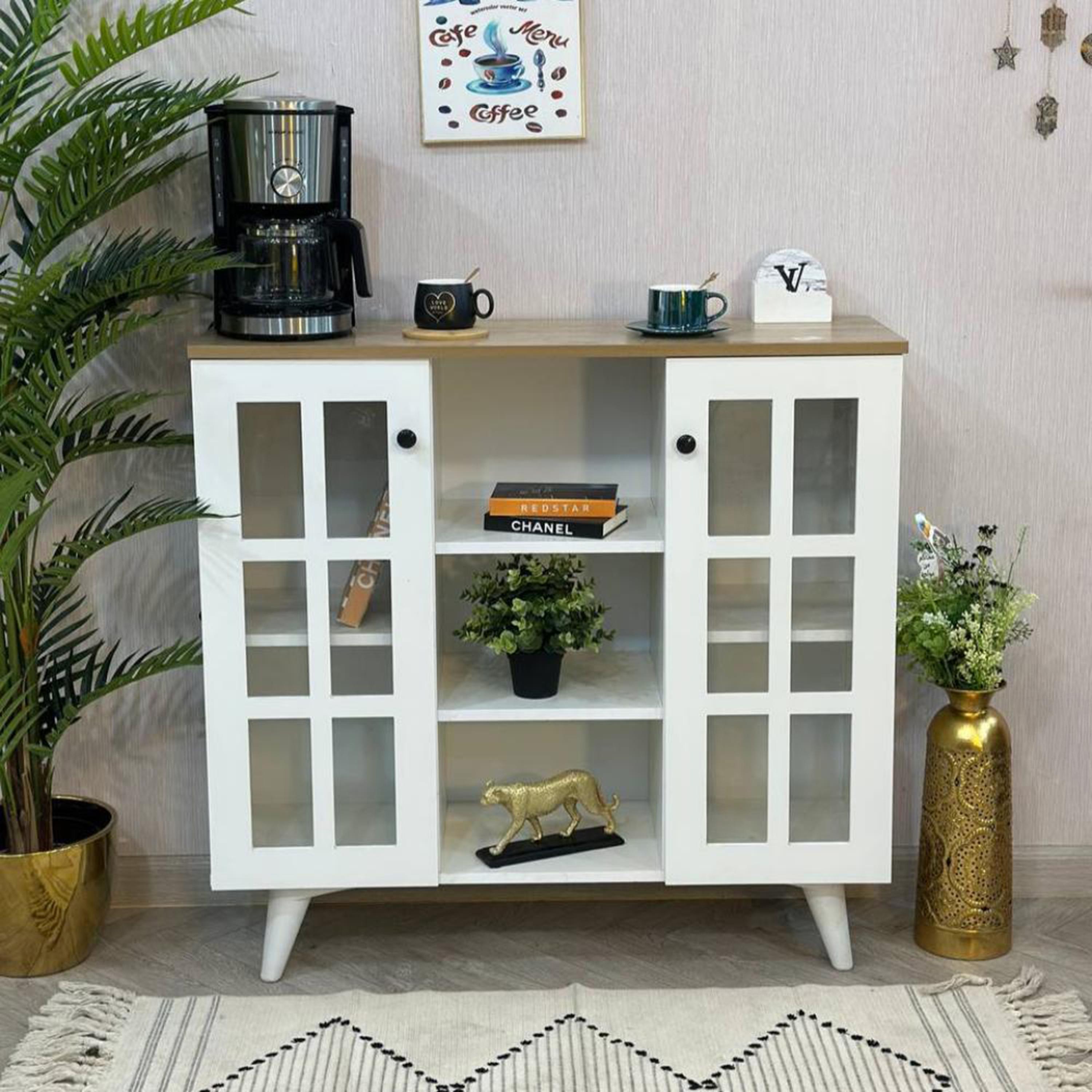 Wooden Storage Cabinet - 100x33x90 cms-furniture-livingroom-storageanddisplaycabinets-image-3