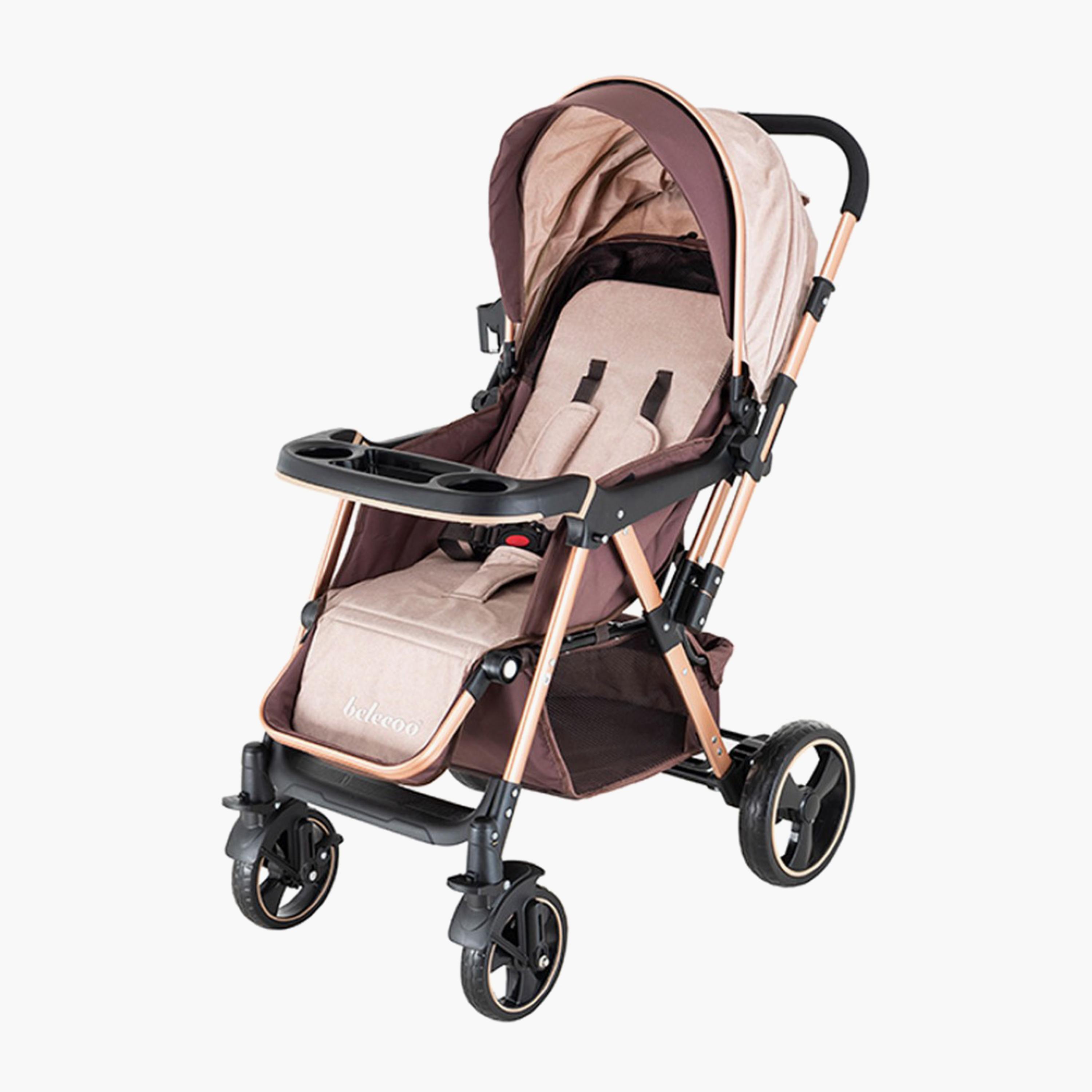 عربة أطفال 3 سيتي قابلة للطي بيد واحدة كاكي من بيلكو-baby-gear-strollersandprams-strollers-image-1