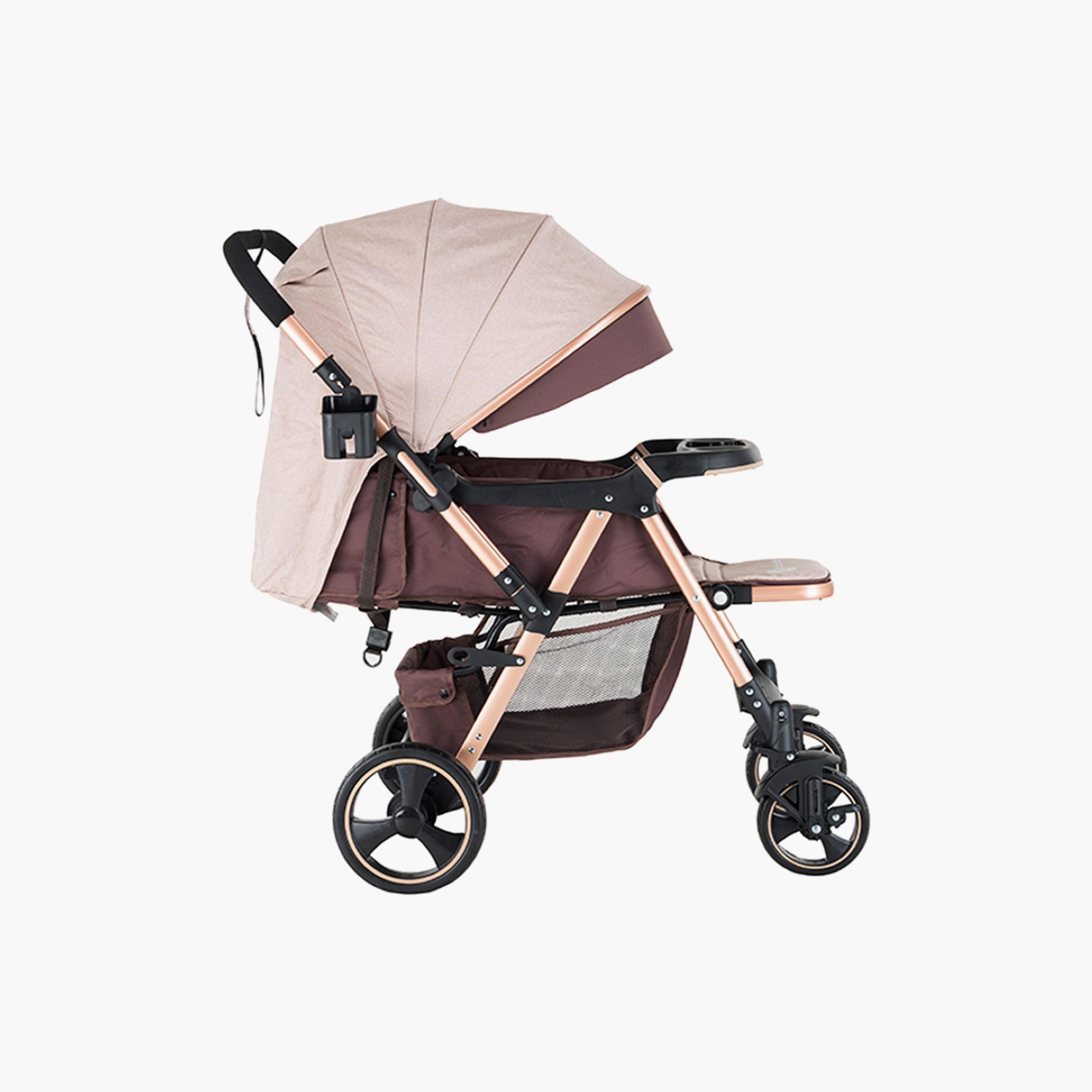عربة أطفال 3 سيتي قابلة للطي بيد واحدة كاكي من بيلكو-baby-gear-strollersandprams-strollers-image-3