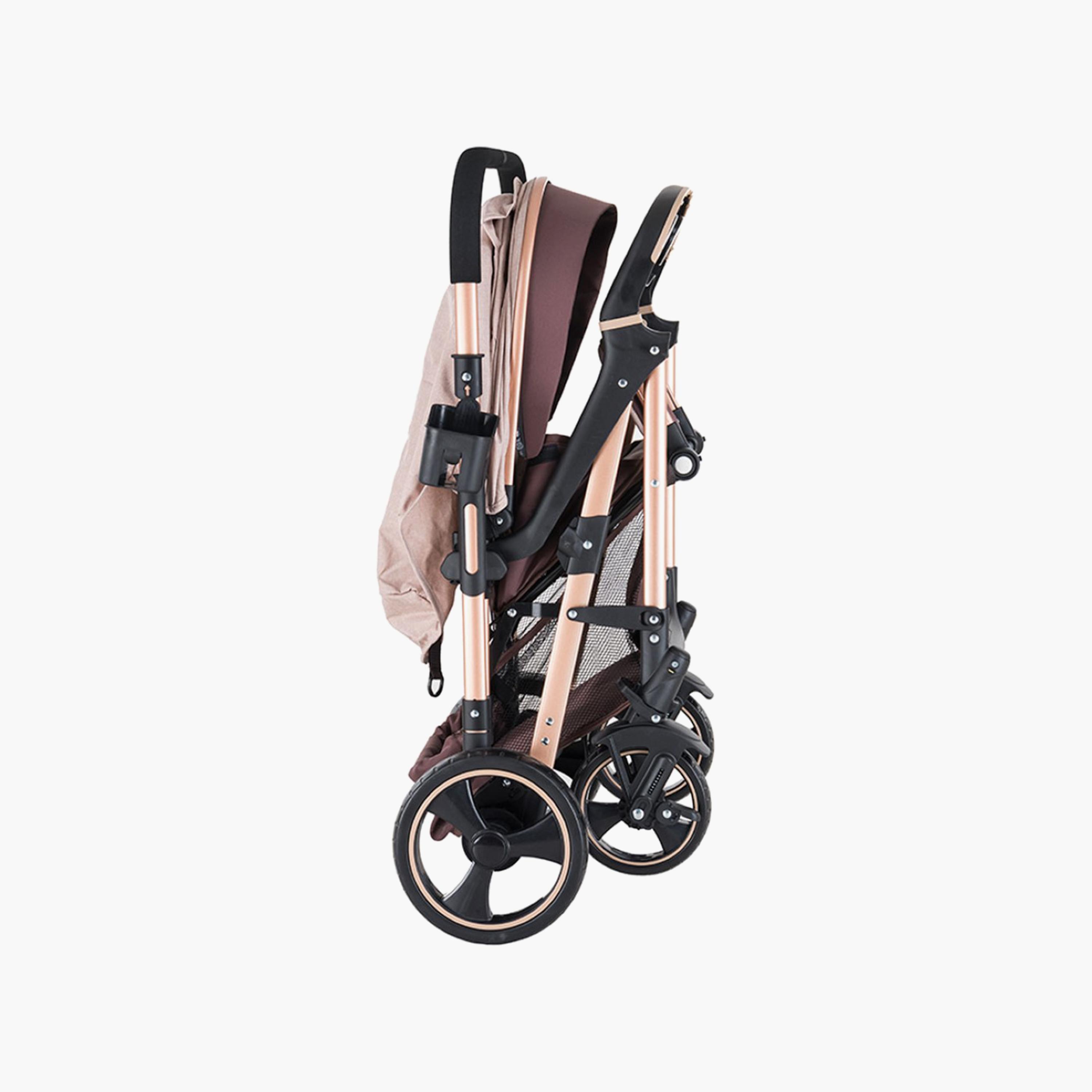 عربة أطفال 3 سيتي قابلة للطي بيد واحدة كاكي من بيلكو-baby-gear-strollersandprams-strollers-image-4