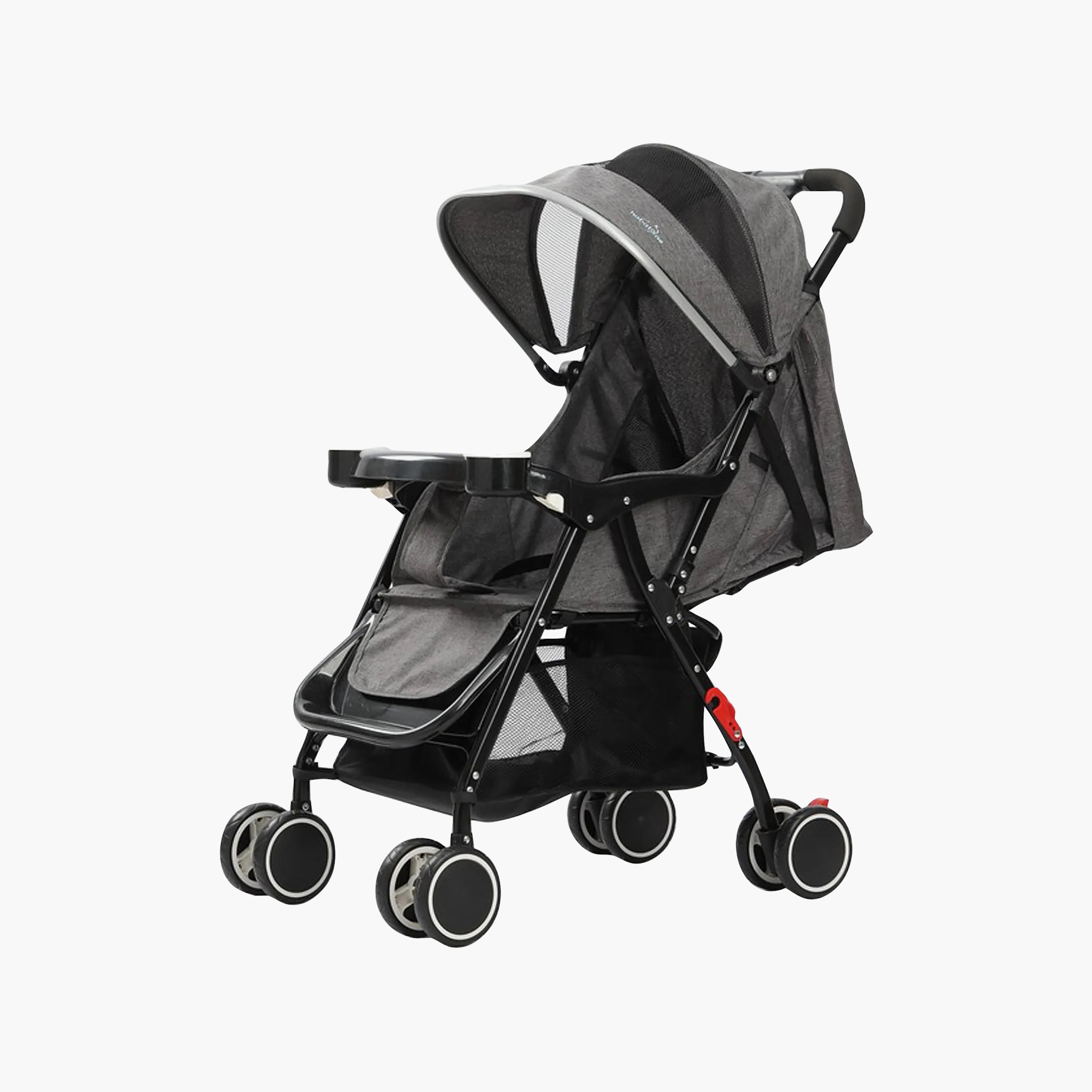 Hababy Auto Fold Stroller with Canopy - Black-baby-gear-strollersandprams-strollers-image-1