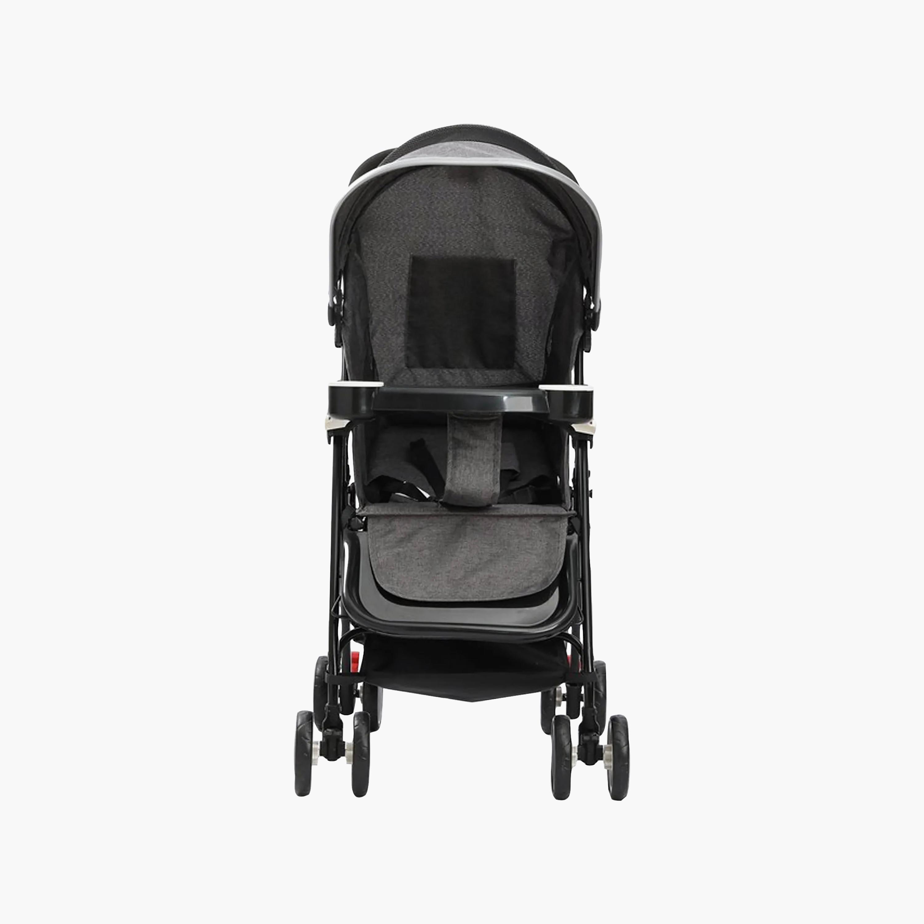 Hababy Auto Fold Stroller with Canopy - Black-baby-gear-strollersandprams-strollers-image-4