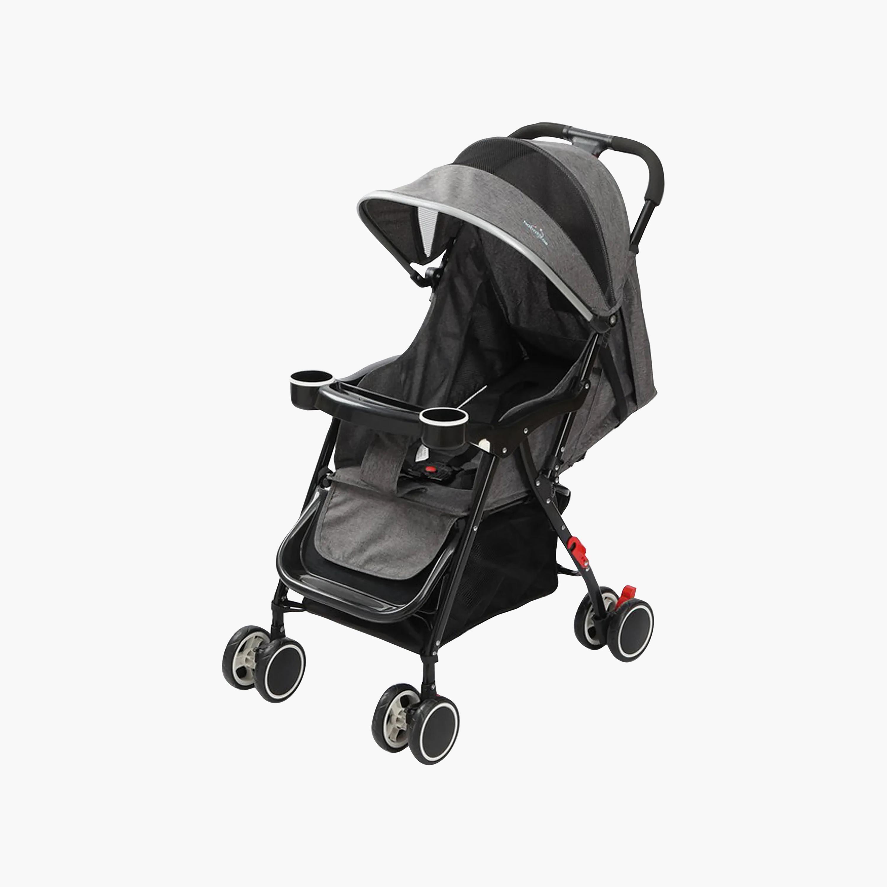 Hababy Auto Fold Stroller with Canopy - Black-baby-gear-strollersandprams-strollers-image-8