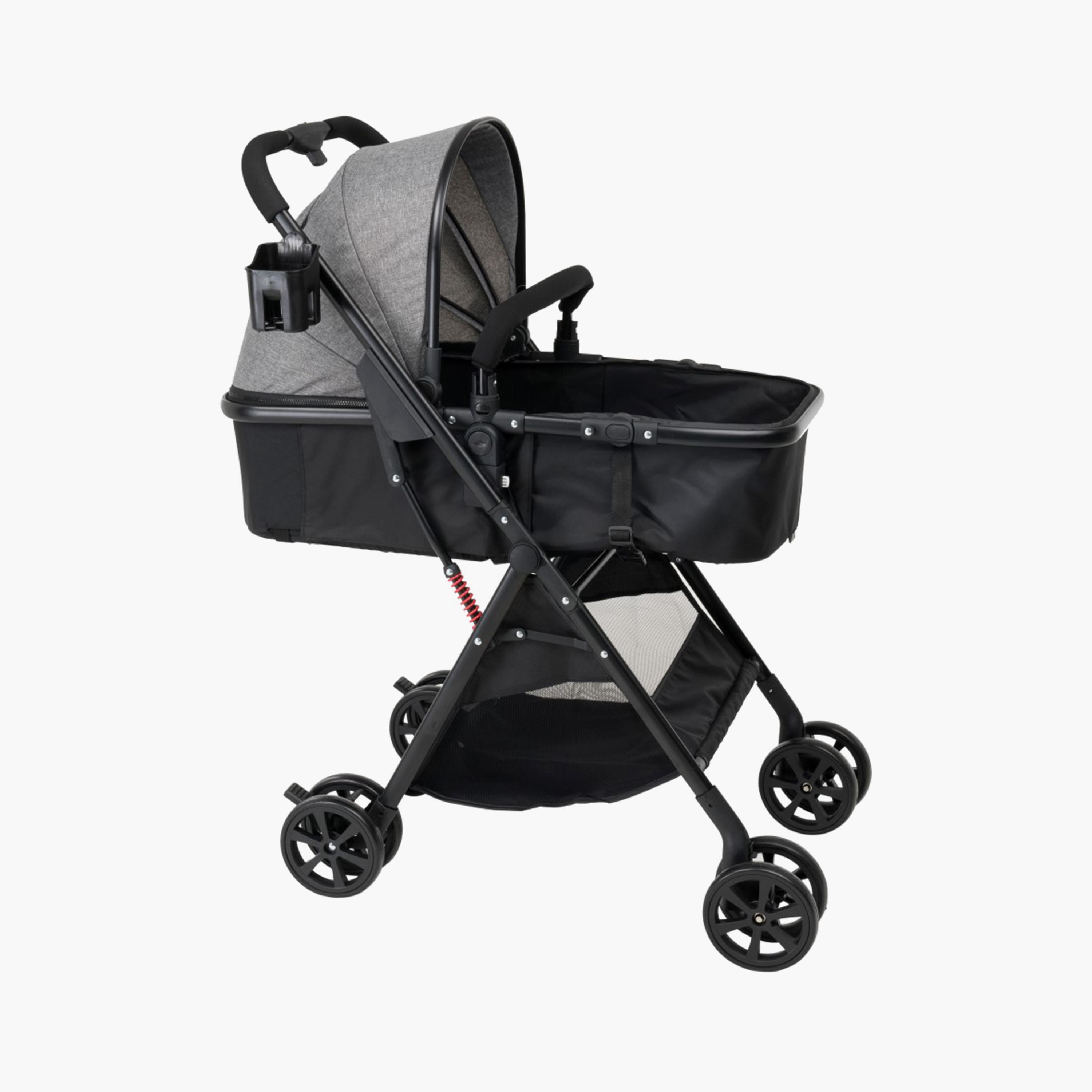 5 عربة أطفال (برام) محمولة مع حقيبة حفاضات رمادي من يوني كيو-baby-gear-strollersandprams-strollers-image-1