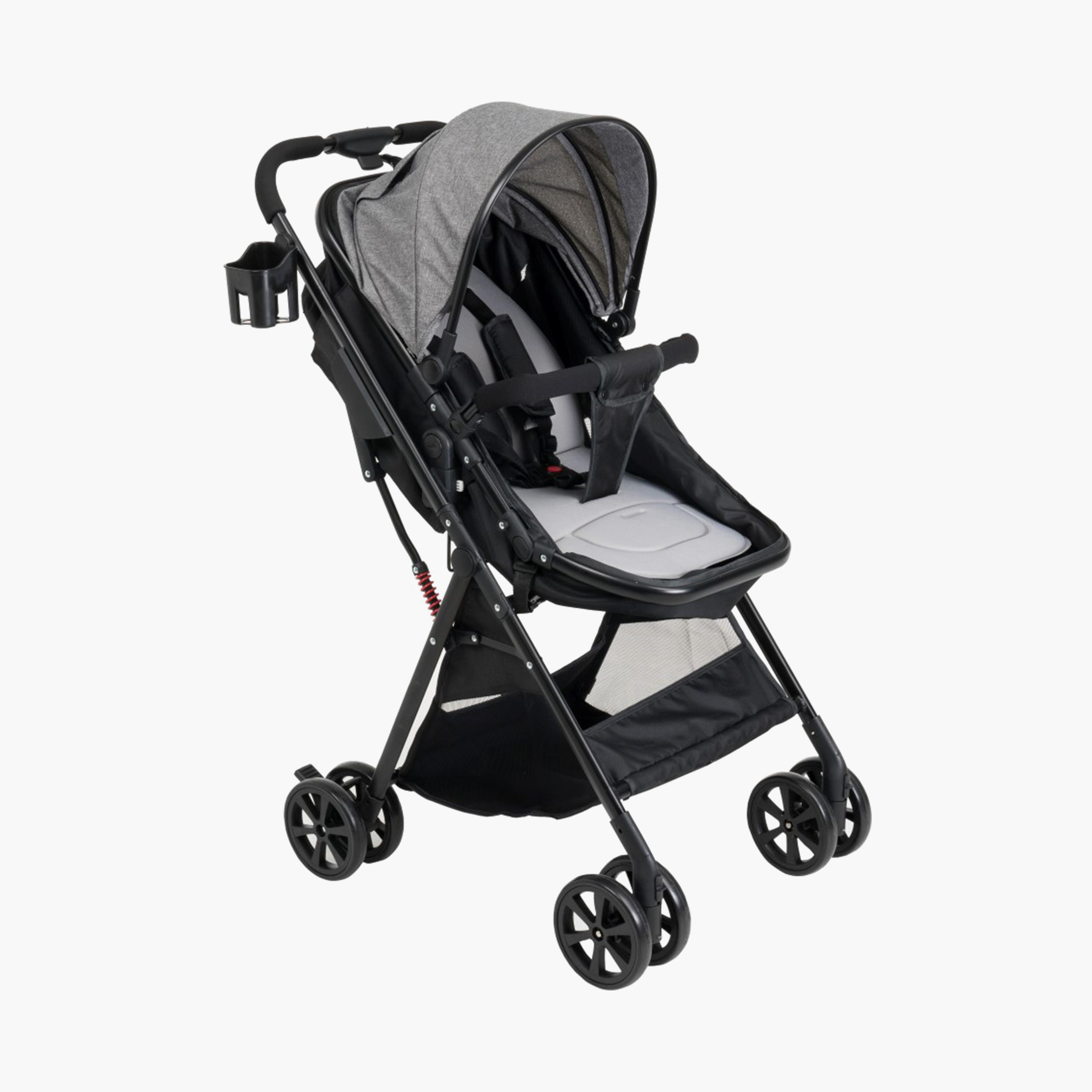 5 عربة أطفال (برام) محمولة مع حقيبة حفاضات رمادي من يوني كيو-baby-gear-strollersandprams-strollers-image-3