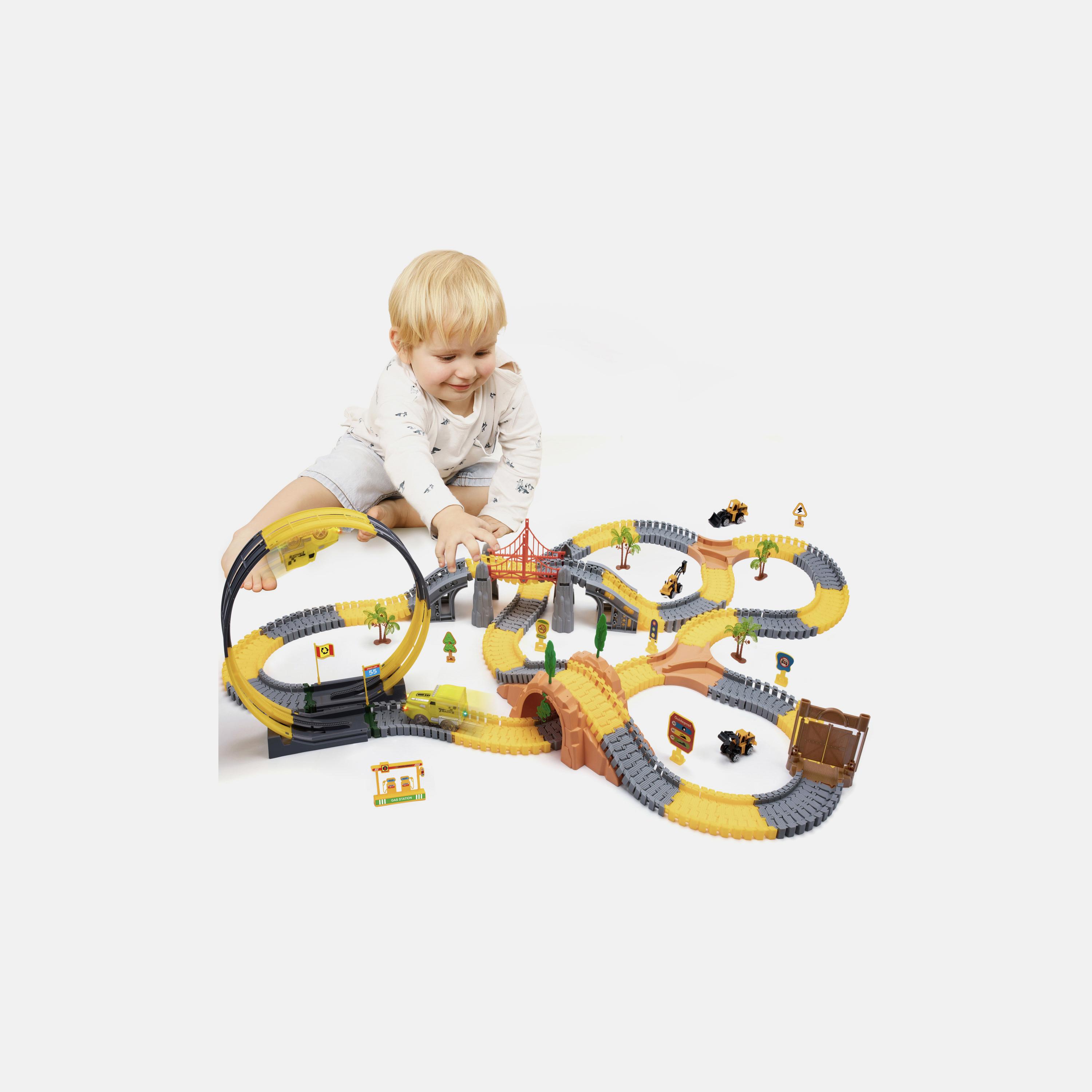 Tumama Flexible 360 Degree Construction Race Tracks Toys Car Set with Electric Race Vehicle-toys-playvehicles-vehicleplaysets-image-2