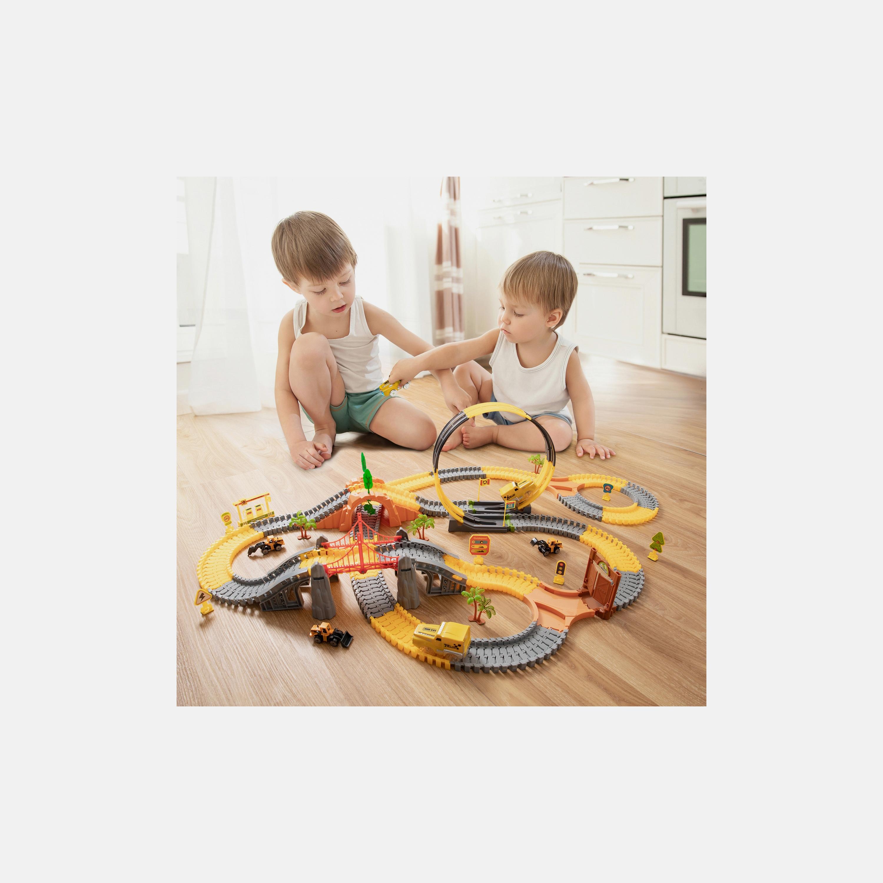Tumama Flexible 360 Degree Construction Race Tracks Toys Car Set with Electric Race Vehicle-toys-playvehicles-vehicleplaysets-image-5
