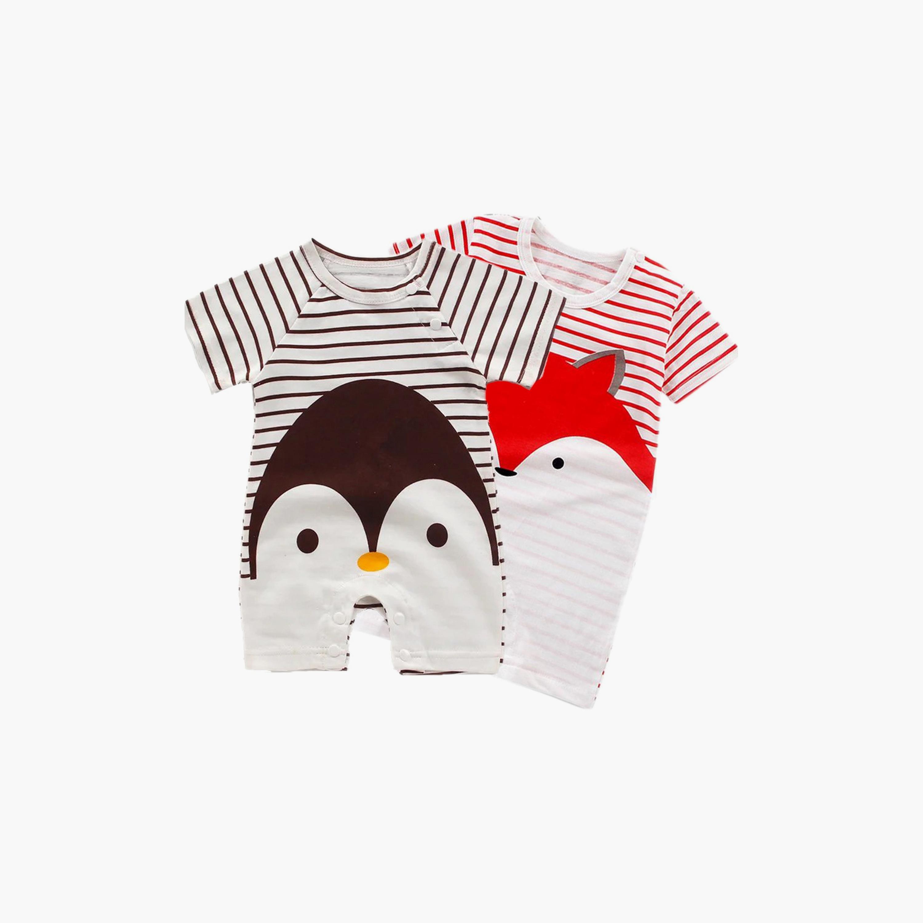 Kinder Valley 2-Piece Fox & Penguin Rompers-baby-boys-clothing-rompers-image-1