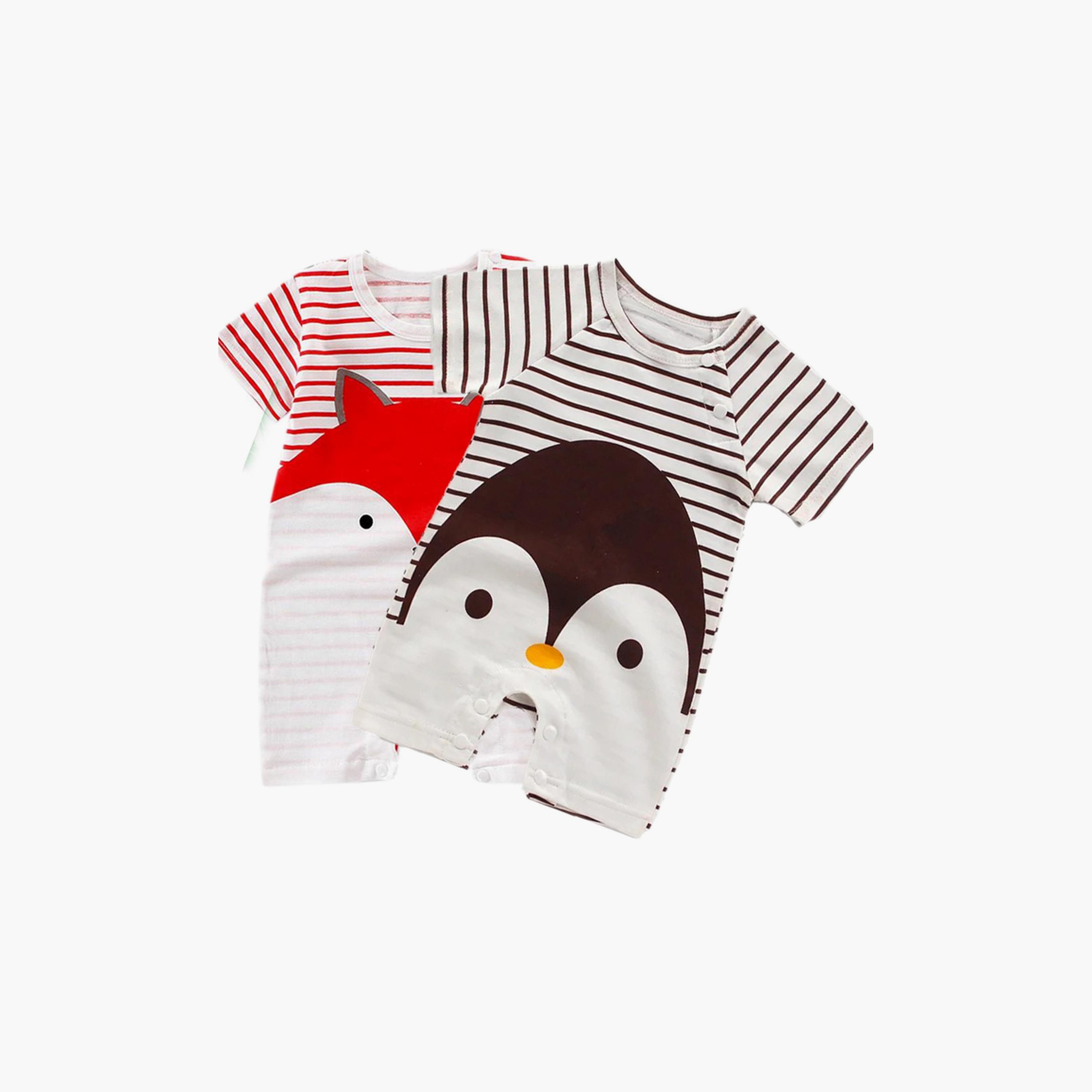Kinder Valley 2-Piece Fox & Penguin Rompers-baby-boys-clothing-rompers-image-1
