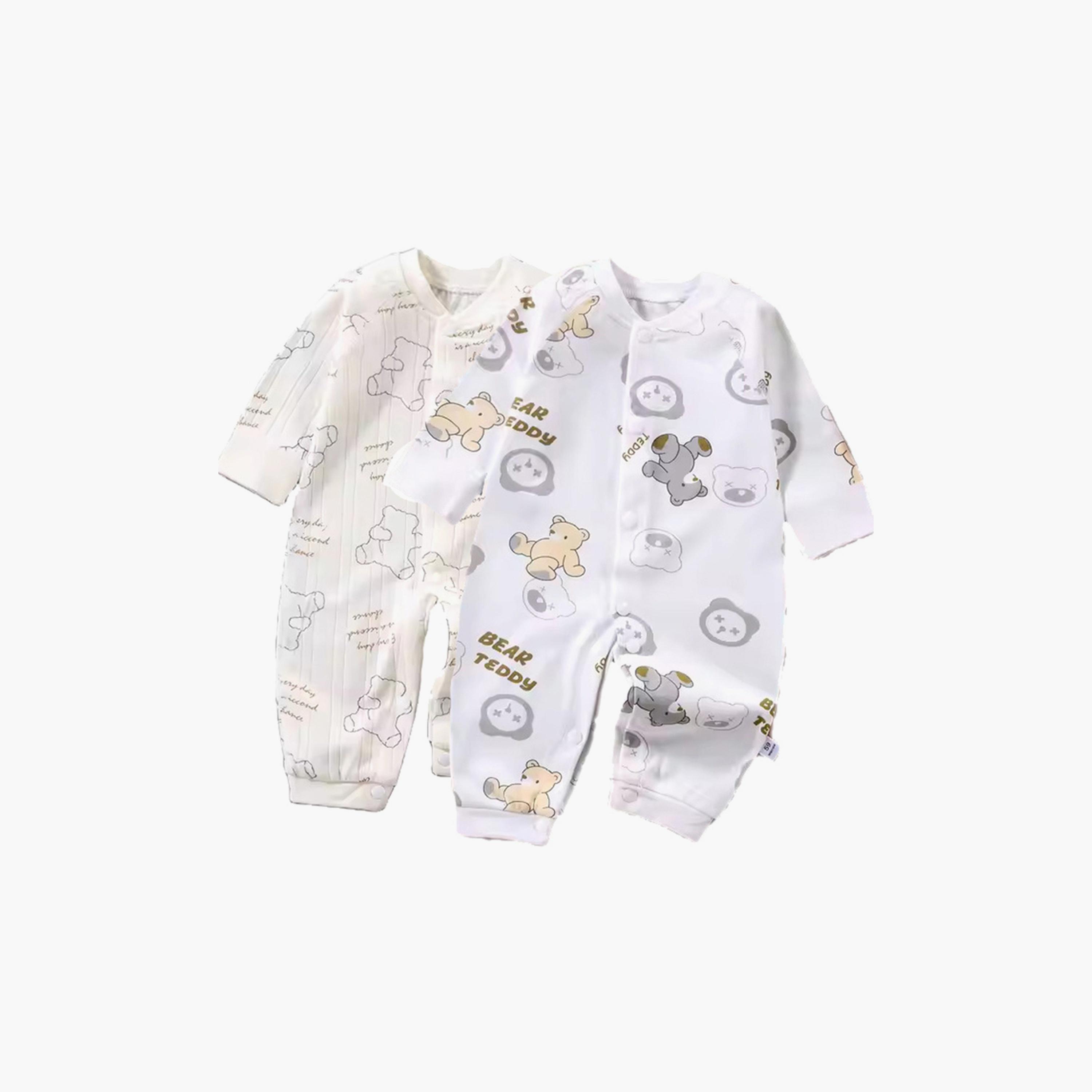 Kinder Valley 2-Piece Just For You & Teddy Print Rompers-baby-boys-clothing-rompers-image-1