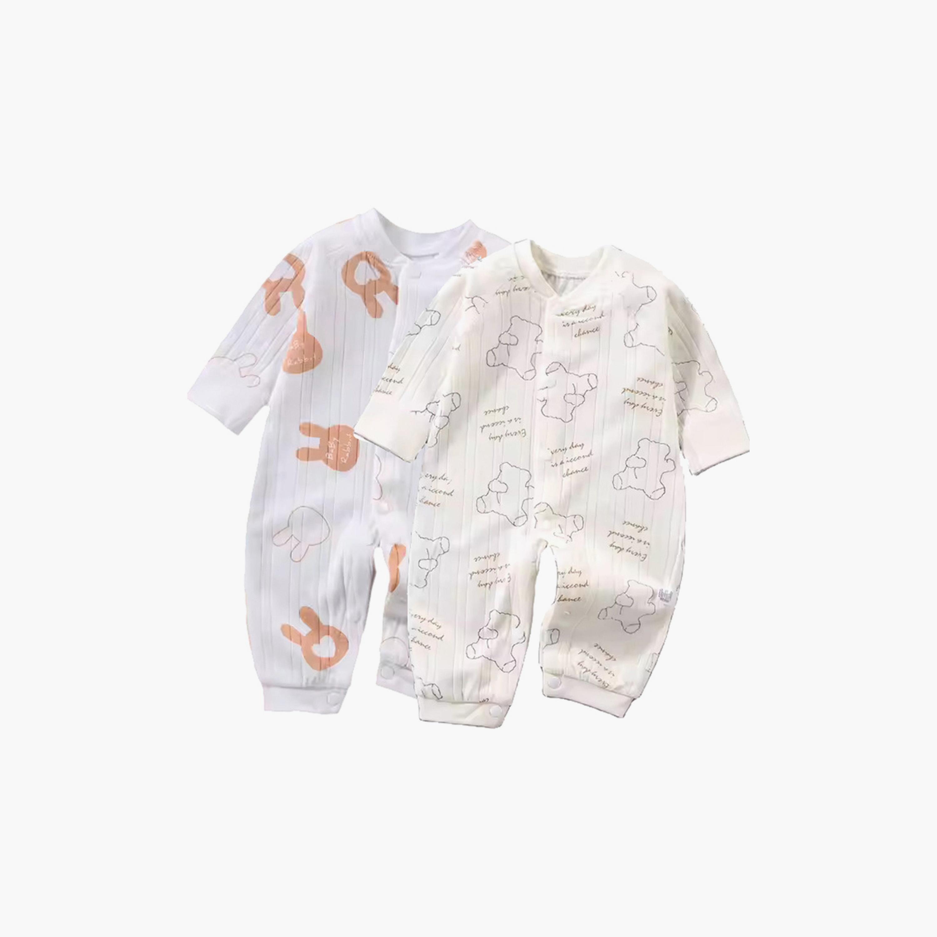 Kinder Valley 2-Piece Bunny & Just For You Print Rompers-baby-boys-clothing-rompers-image-1