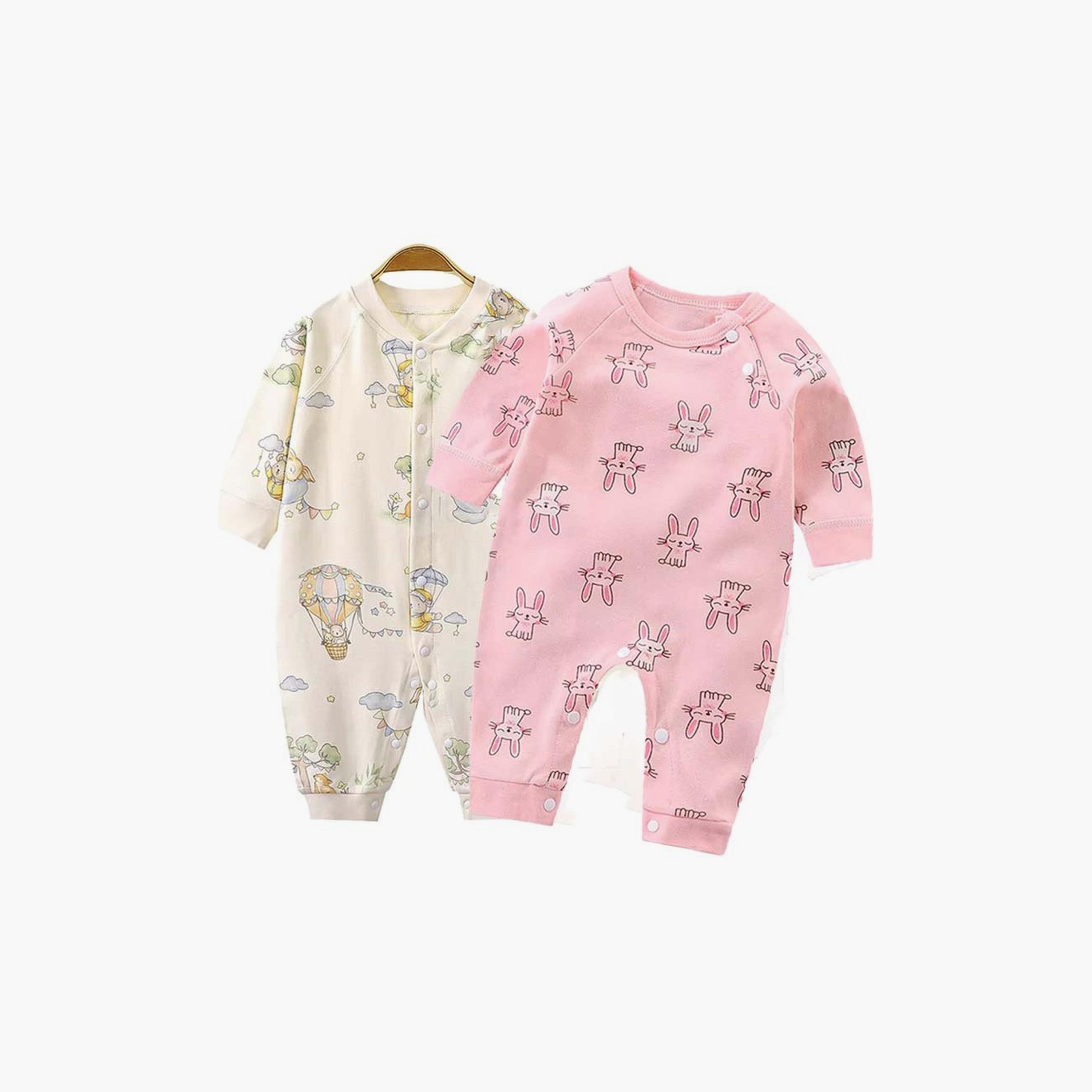 Kinder Valley 2-Piece Ballon & Bunny Print Rompers-baby-boys-clothing-rompers-image-1