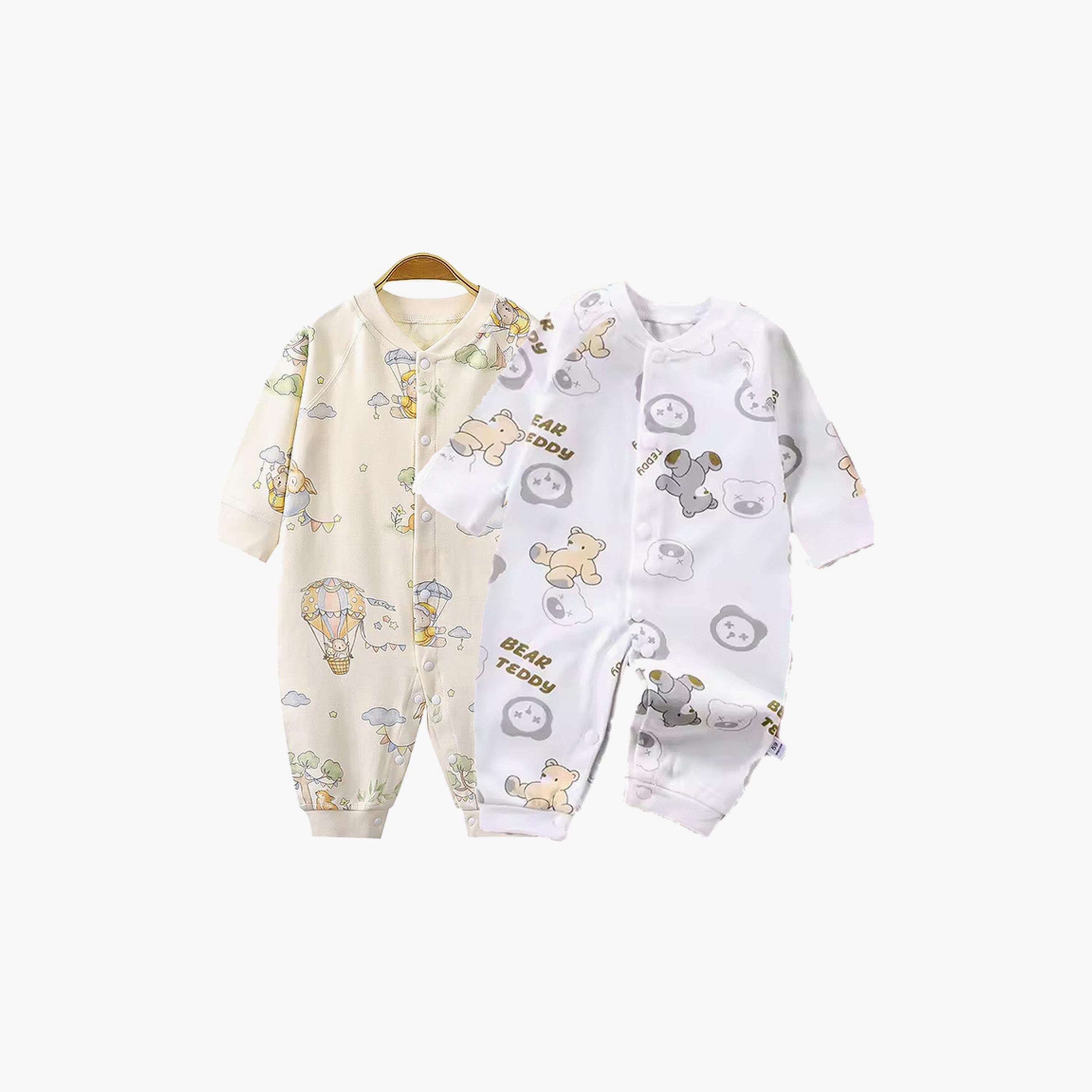 Kinder Valley 2-Piece Ballon & Teddy Print Rompers-baby-boys-clothing-rompers-image-1