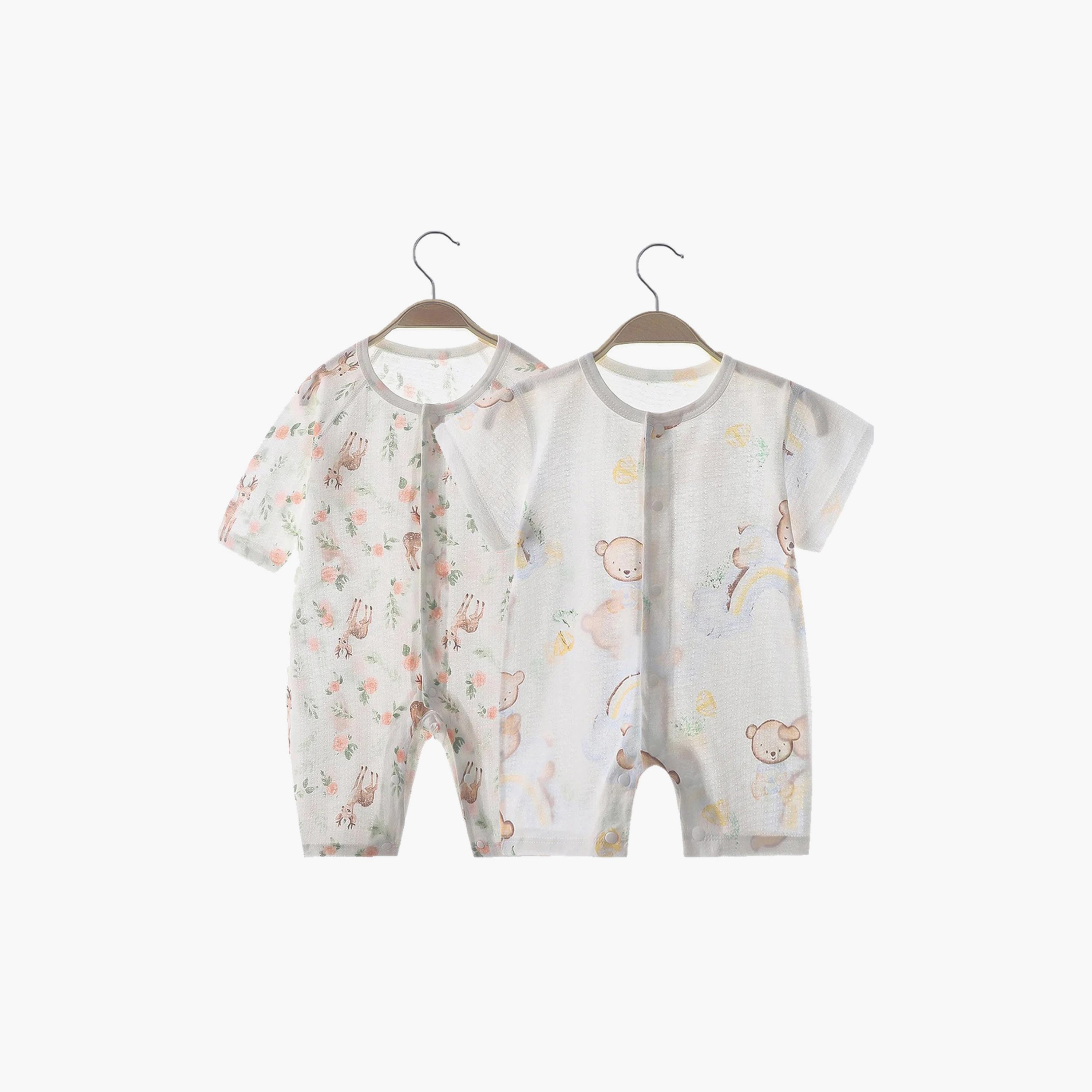 Kinder Valley 2-Piece Bear & Woodland Print Rumpers-baby-boys-clothing-rompers-image-1