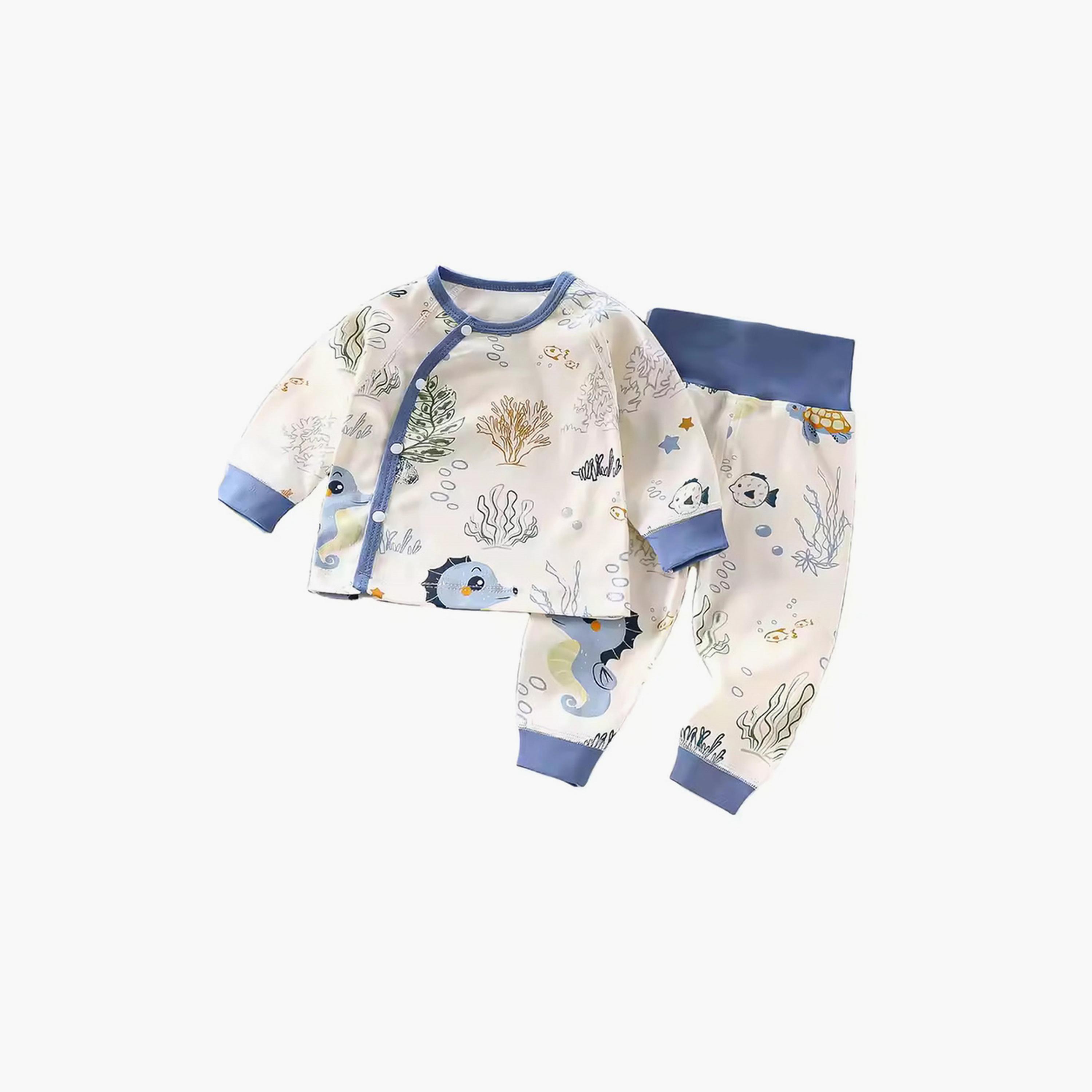 طقم بيجامة من 4 قطع مطبوع عليه مغامرات الثعلب وتحت البحر من كيندر فالي-baby-boys-clothing-setsandcoords-image-3