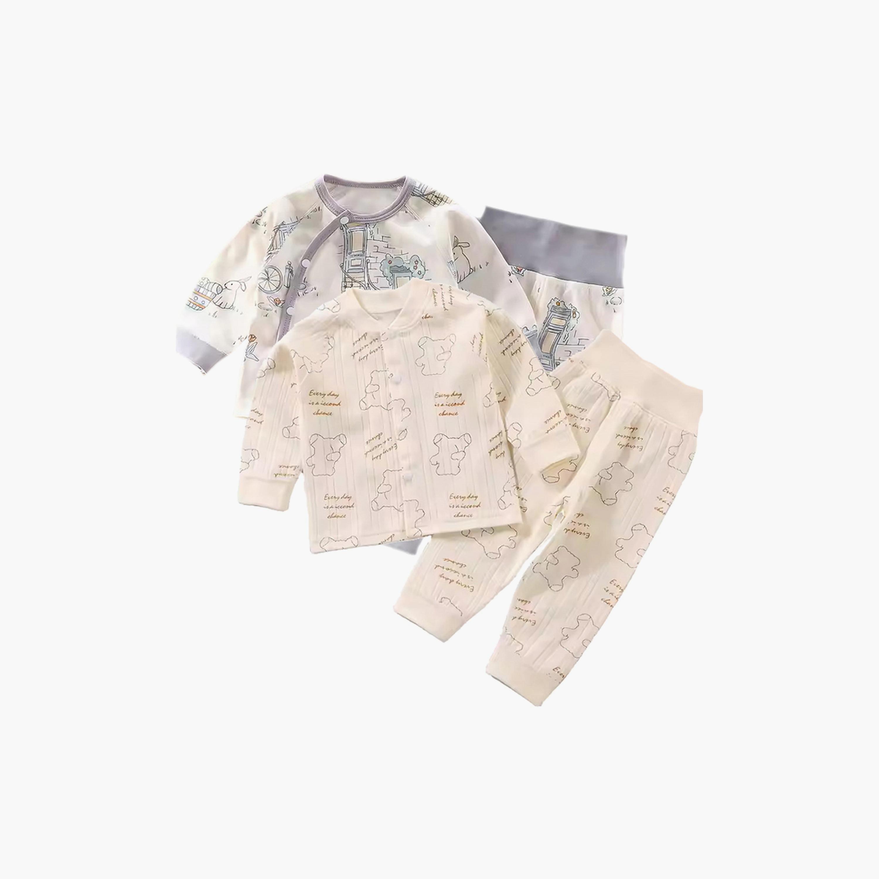Kinder Valley 4-Piece Just For You & Rabbit Adventure Print Pyjama Set-baby-boys-clothing-setsandcoords-image-1
