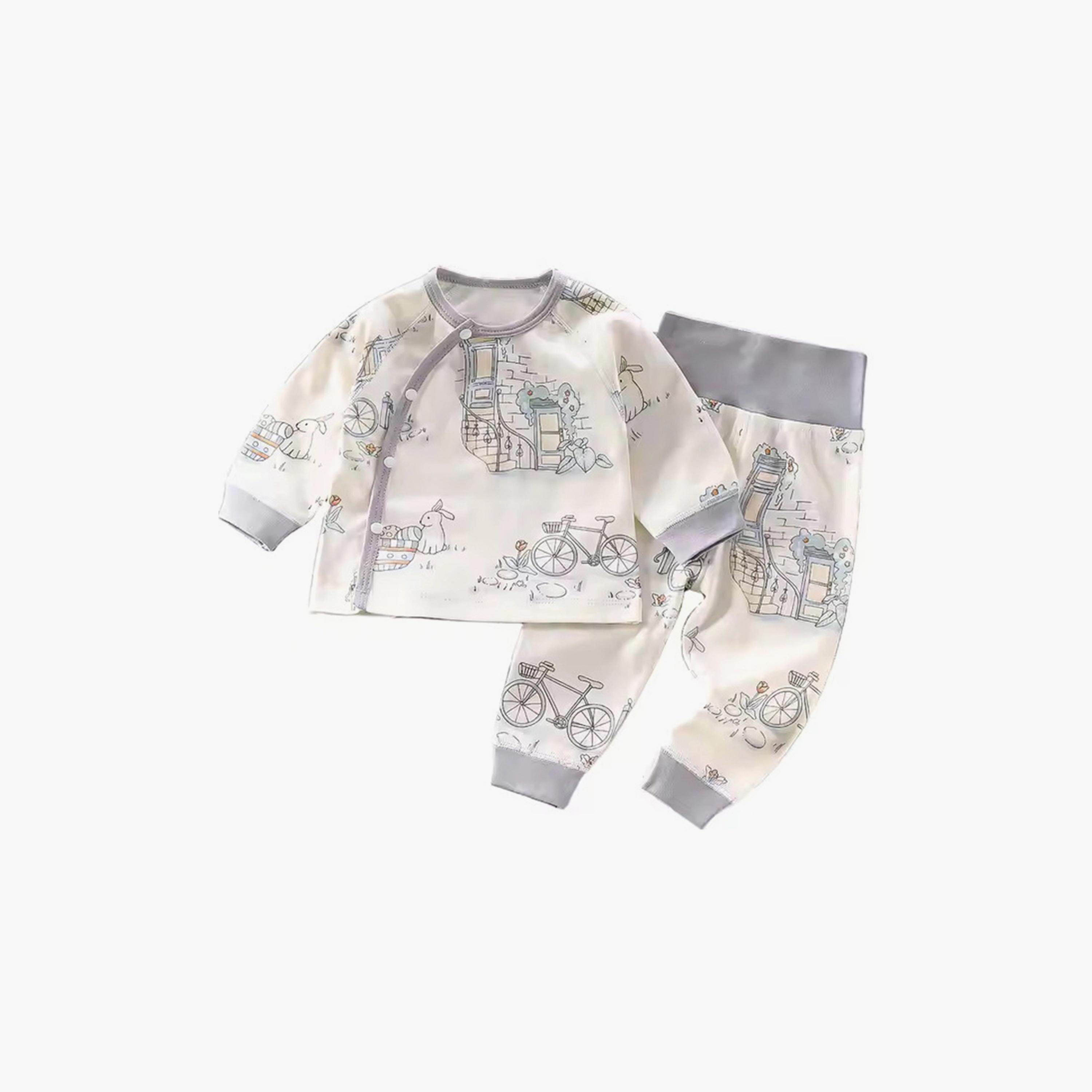 Kinder Valley 4-Piece Just For You & Rabbit Adventure Print Pyjama Set-baby-boys-clothing-setsandcoords-image-2