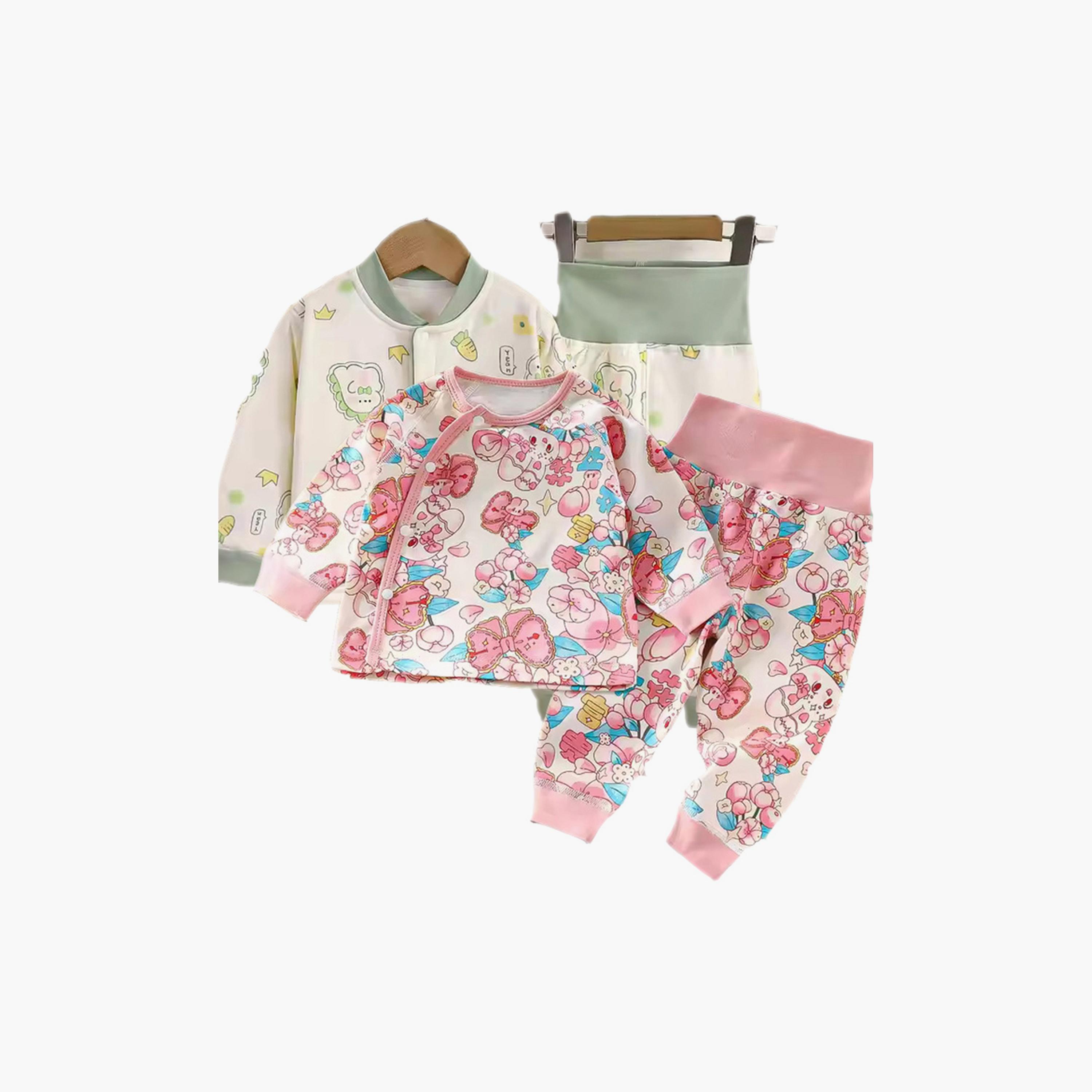 Kinder Valley 4-Piece Little Dino & Just For You Print Pyjama Set-baby-boys-clothing-setsandcoords-image-1