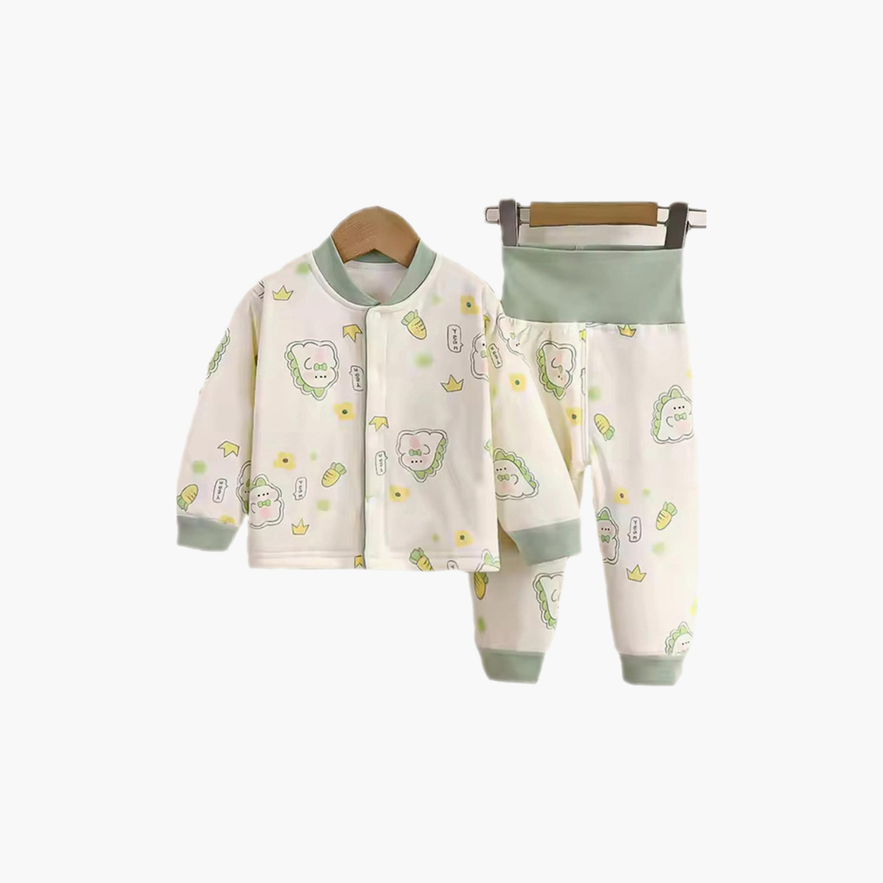 Kinder Valley 4-Piece Little Dino & Floral Print Pyjama Set-baby-boys-clothing-setsandcoords-image-2