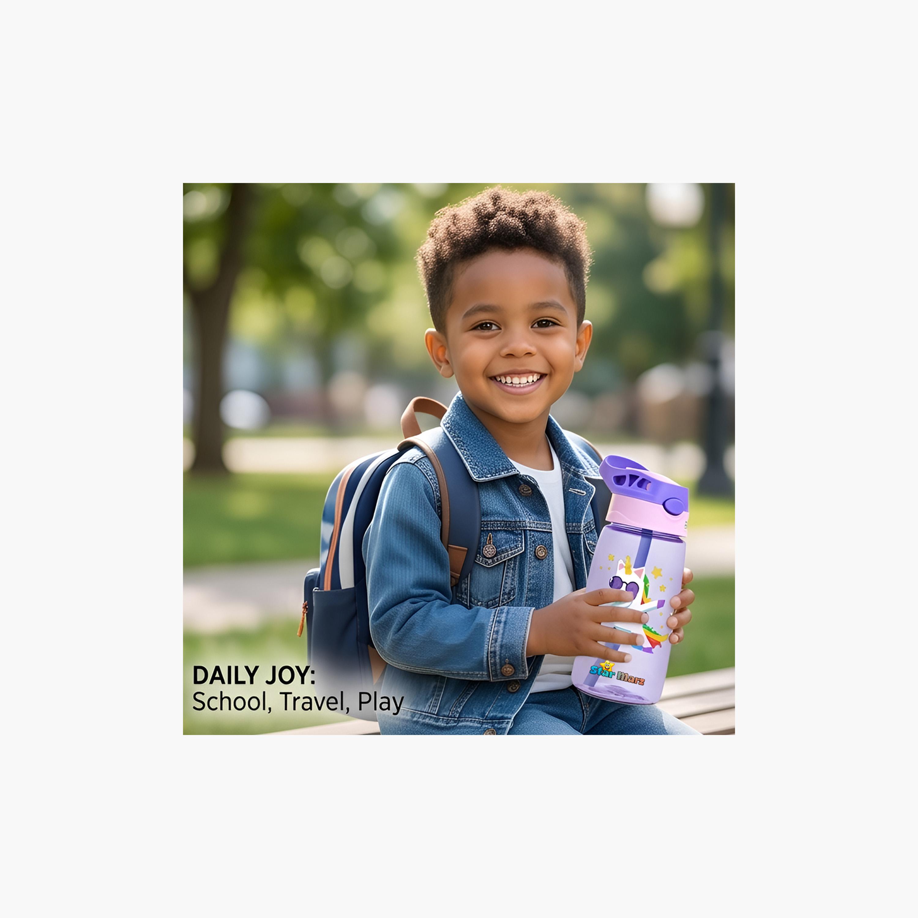 زجاجة مياه مضادة للتسرب بطبعة كرتونية من ستارمارز - 480 مل - أرجواني-school-waterbottles-image-7